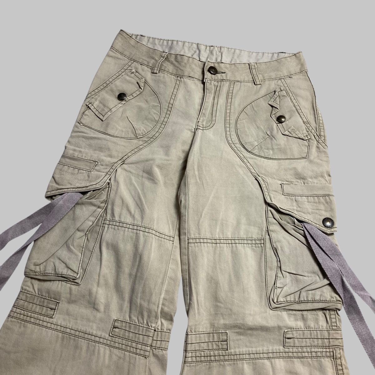 Hysteric Glamour × Japanese Brand × Tete Homme FANCLUB Bondage Cargo Baggy Pants Multi Pocket💥 Size US 27 - 3 Thumbnail