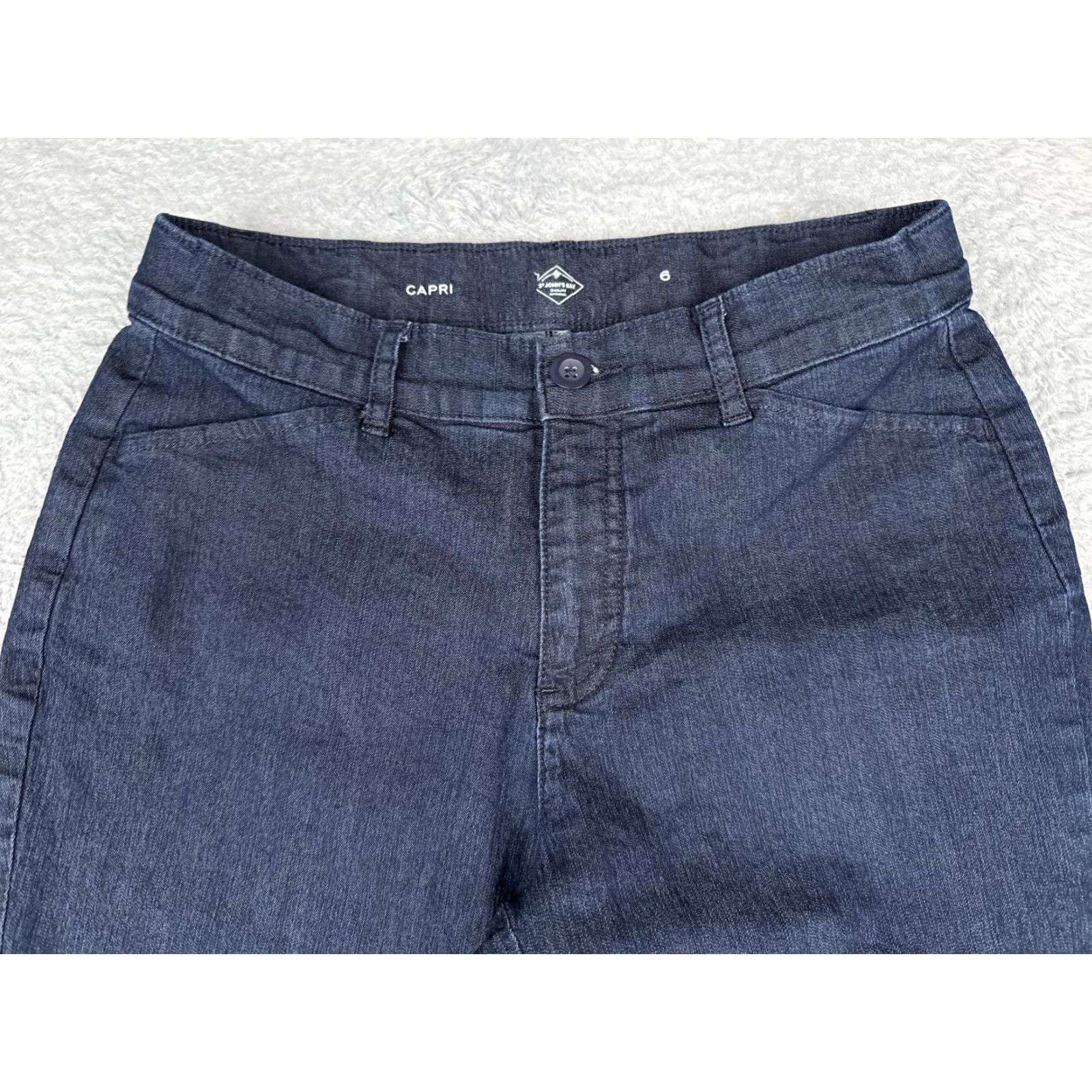 Vintage St. John's Bay Jeans Capri Womens 6 Blue Dark Wash Mid Rise Stretch Denim 28x19 Size 28" / US 6 / IT 42 - 4 Thumbnail