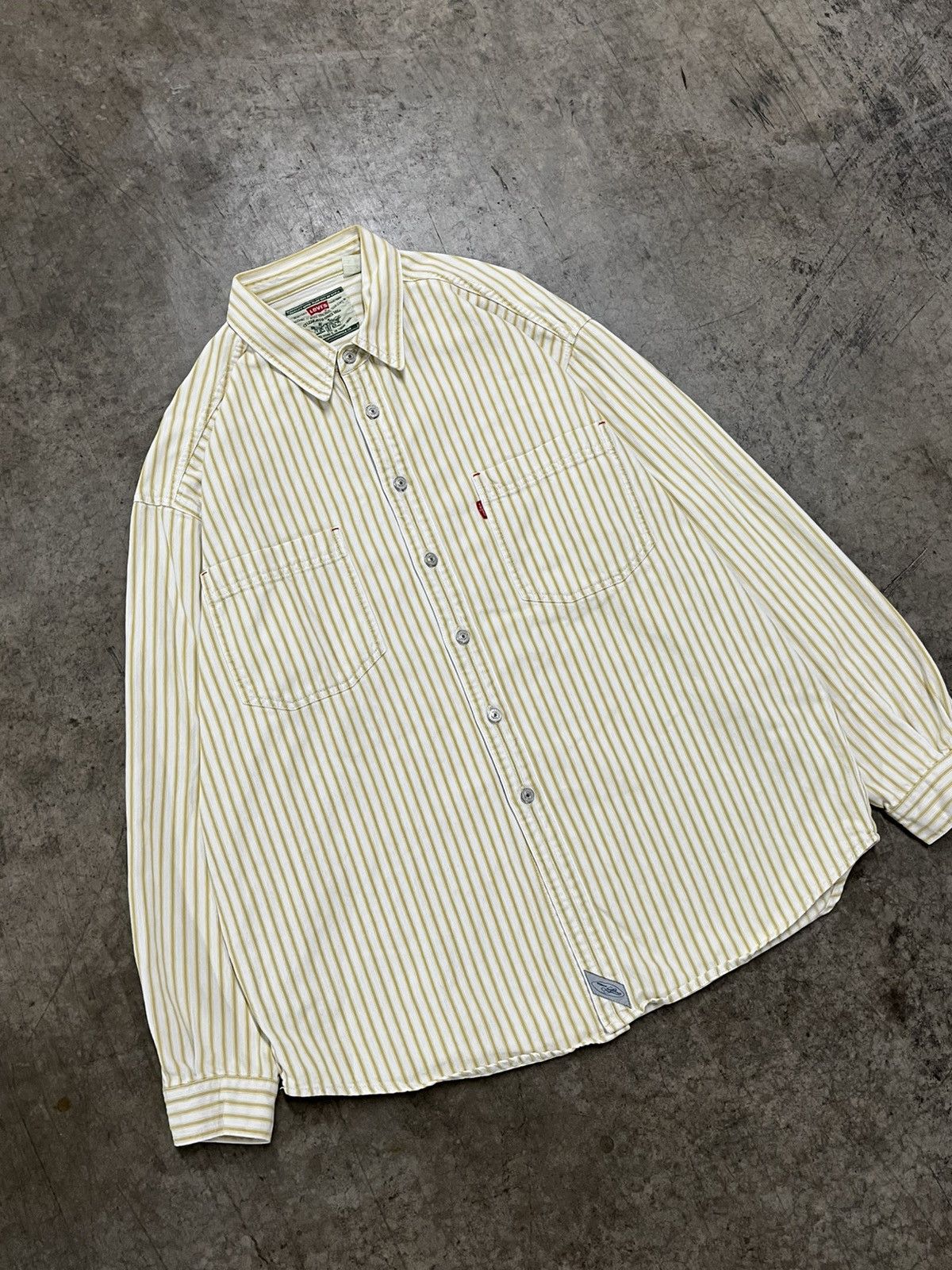 Levi's × Vintage Levi’s stripped heavy cotton preppy look longsleeve rare Size US XL / EU 56 / 4 - 2 Thumbnail