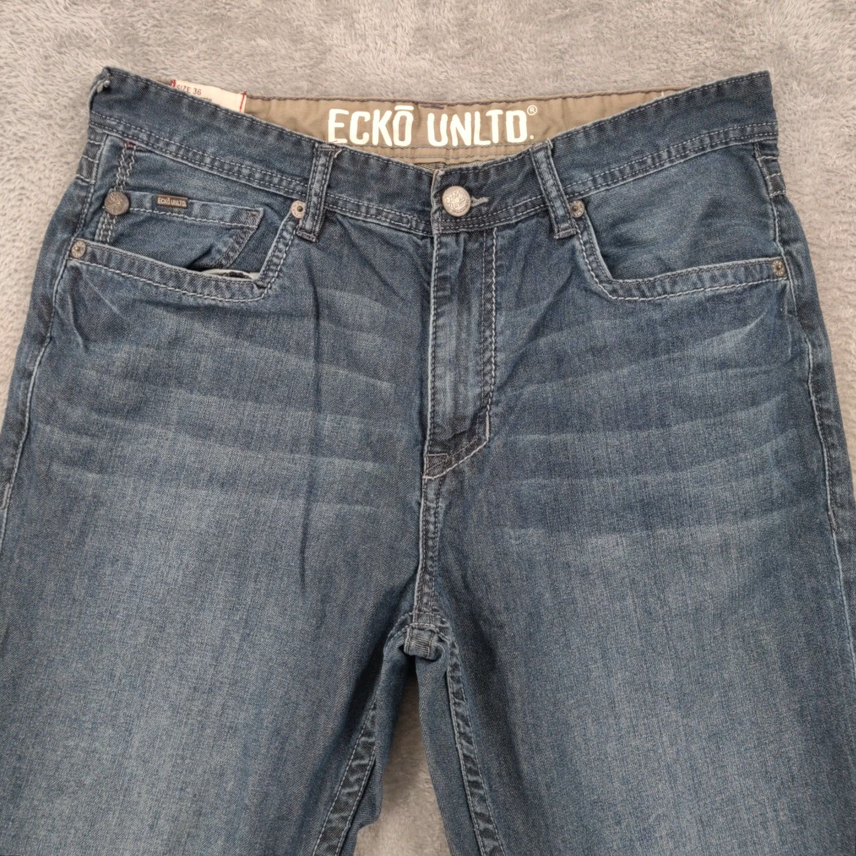 Ecko Unltd. VINTAGE Ecko Jeans Mens 36x29 Blue Baggy Relaxed Fit Denim Hip Hop 90s Y2K Jeans Mens 36 Blue 90s Hip Hop Grunge Baggy Relaxed 90s Mens Size US 36 / EU 52 - 4 Thumbnail