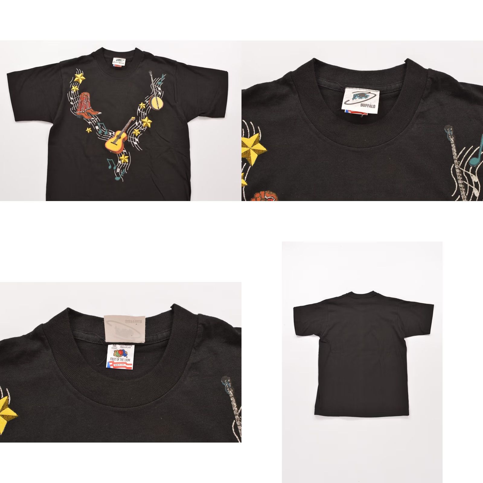 Fruit Of The Loom Fruit of the Loom Buffalo Vintage Cowboy Western T-Shirt Tee Made in USA Size M Black Mens Short Sleeve Cotton USA 90s Cowboy Western T-Shirt Tee Size US M / EU 48-50 / 2 - 8 Thumbnail