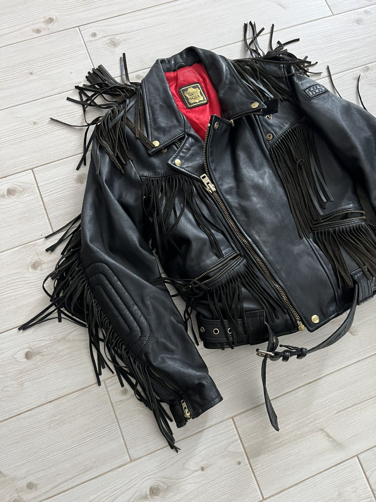 Vintage IXS Leather Fringe Motorcycle Jacket Black Vintage Biker M Size US M / EU 48-50 / 2 - 4 Thumbnail