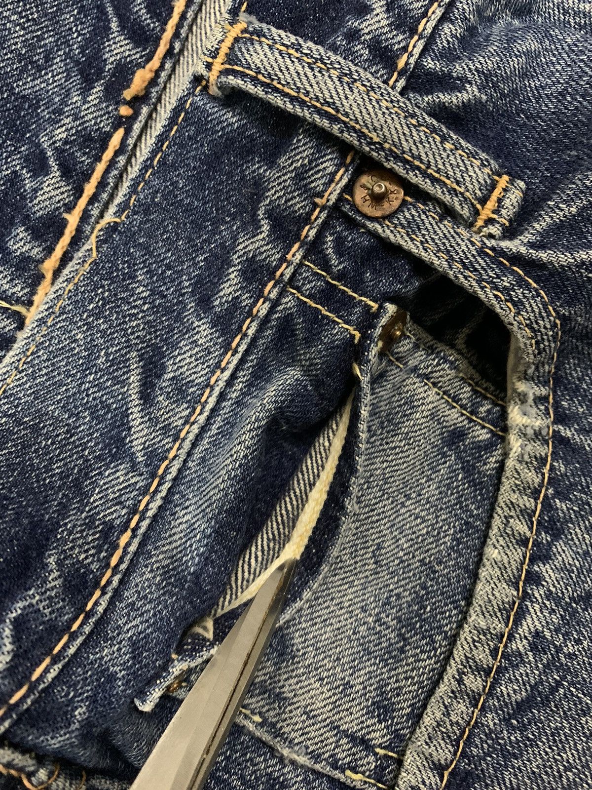 Sugar Cane Vintage 90s Warehouse & Co Selvedge Loose Distressed Jorts Size US 33 - 8 Thumbnail