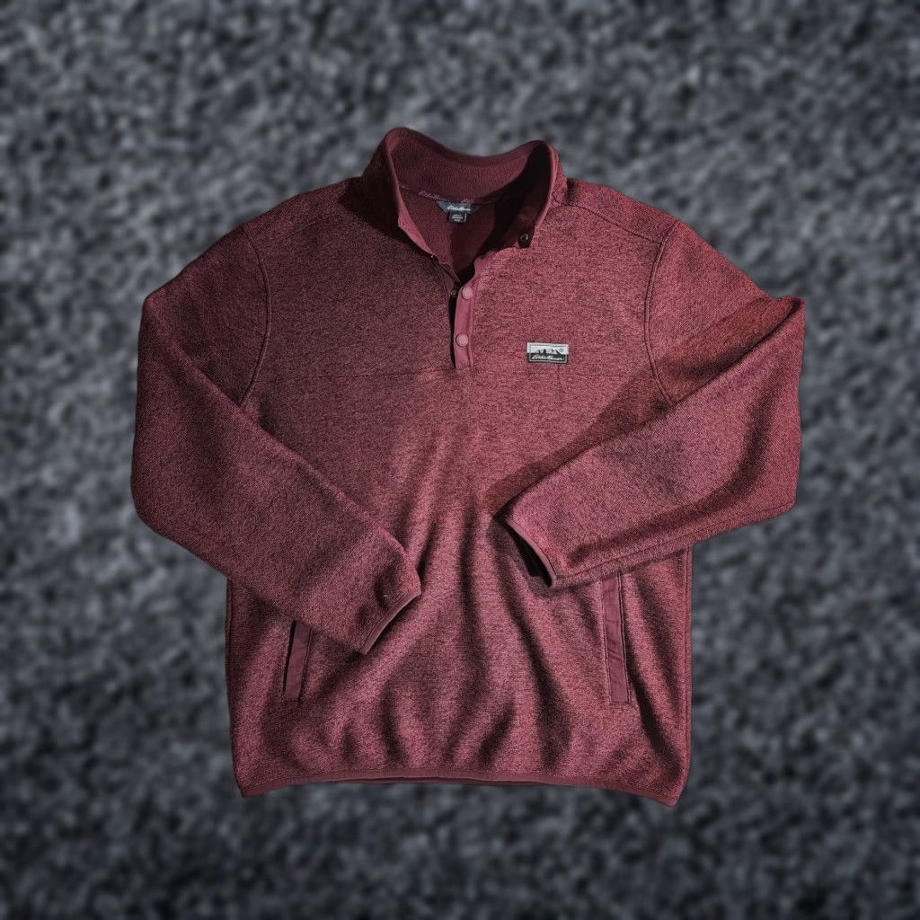 Eddie Bauer VINTAGE Eddie Bauer Classic Radiator Fleece Burgundy Pullover Fleece 1/4 Snap Mens M Burgandy Classic Pullover Sweater Mens Medium" Size US M / EU 48-50 / 2 - 1 Thumbnail