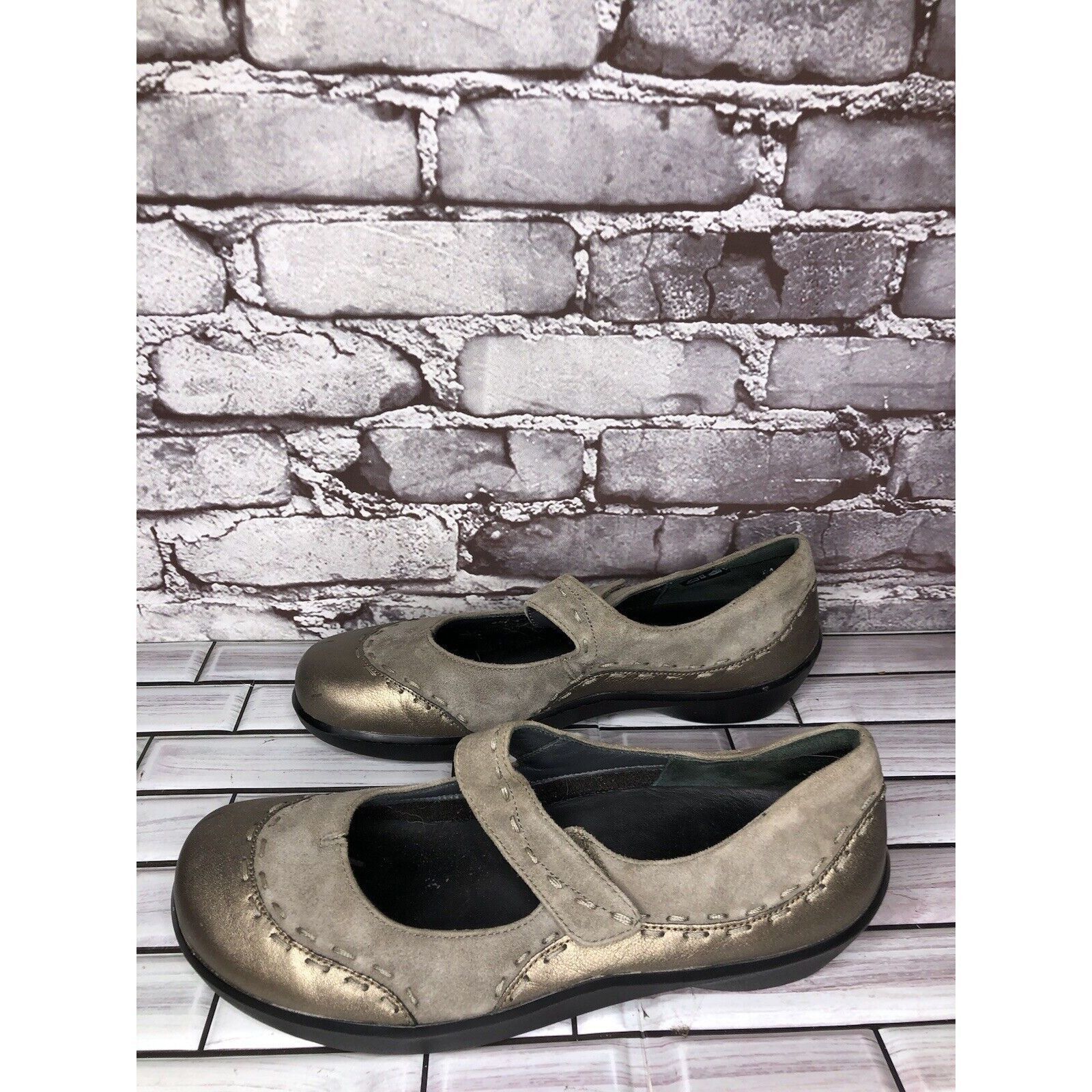 Other Ziera Bronze Leather Taupe Suede Mary Jane Comfort Shoes Wom Size US 10 / IT 40 - 10 Thumbnail