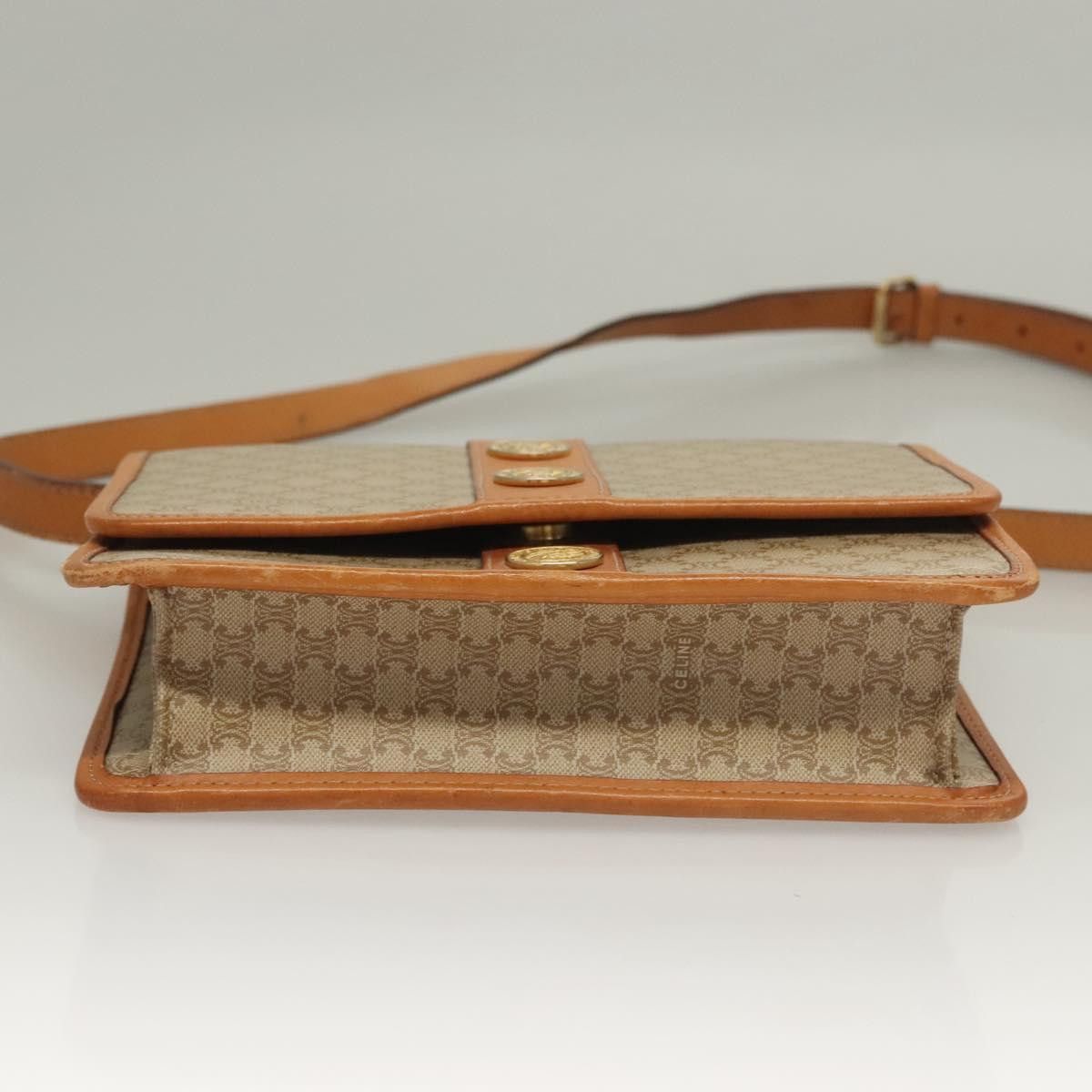 Celine CELINE Macadam Canvas Shoulder Bag Pvc Beige Gold Size ONE SIZE - 9 Thumbnail