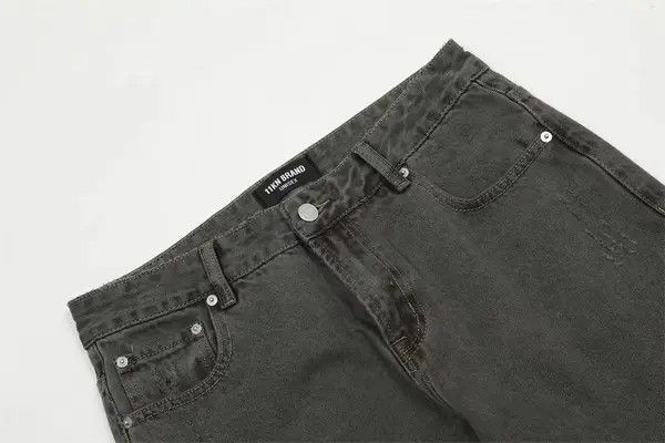 VIBE Fashion back pocket embroidery washed distressed jeans y2k Size US 32 / EU 48 - 3 Thumbnail