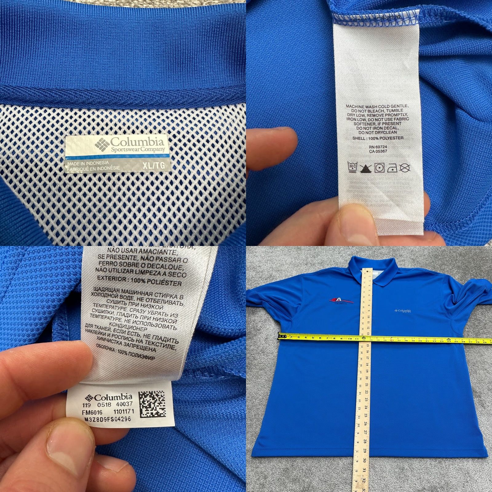 Vintage Columbia Polo Shirt Mens XL PFG Omni-Shade Short Sleeve Blue - Cast Fish Sport Outdoor Size US XL / EU 56 / 4 - 8 Thumbnail