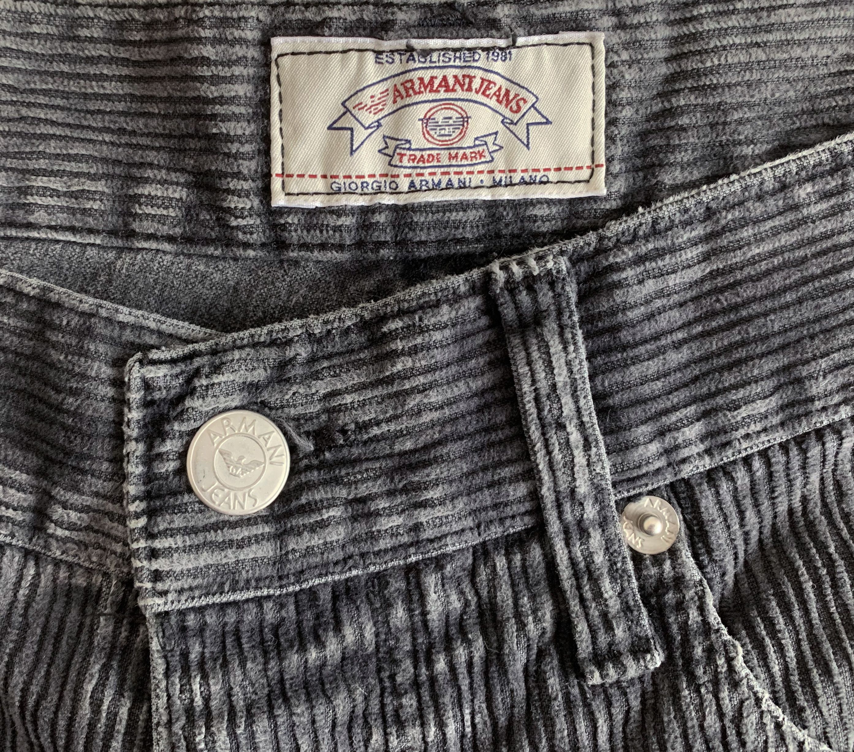 Emporio Armani Vintage 80s 90s ARMANI JEANS Corduroy Pants Faded Trousers Size US 34 / EU 50 - 5 Thumbnail