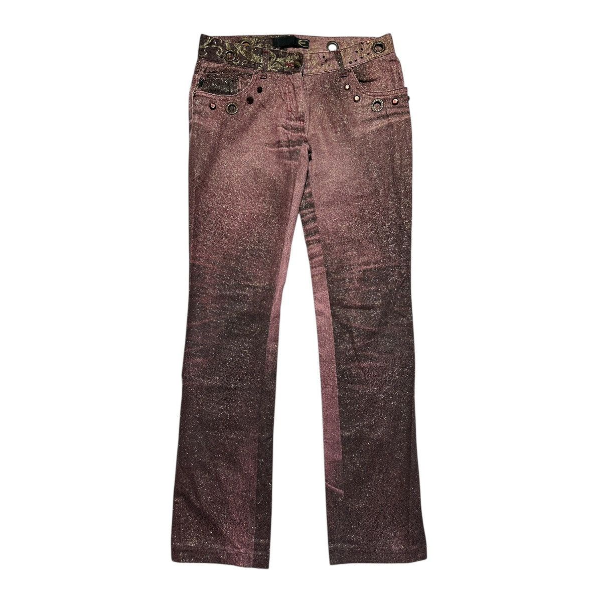 Roberto Cavalli Crystal embellished glitter denim Size 28" / US 6 / IT 42 - 1 Thumbnail