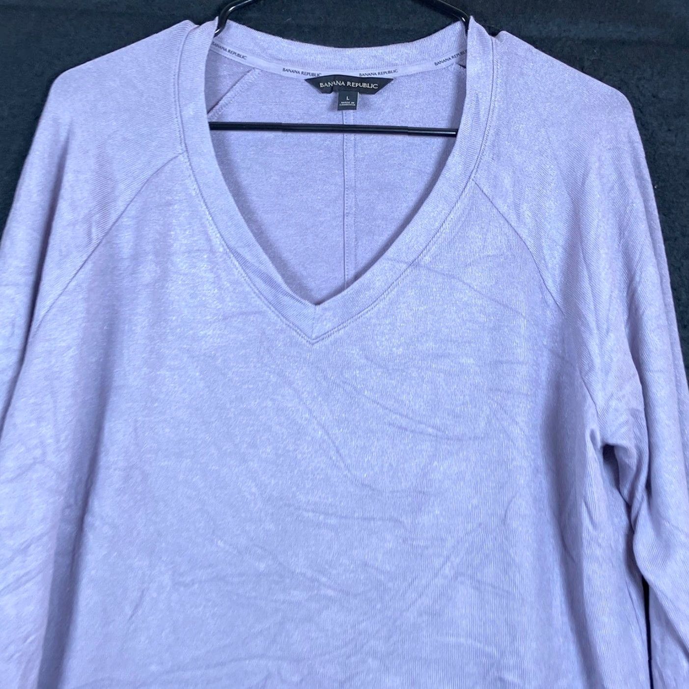 Banana Republic Banana Republic Womens Sweater Violet V Neck Long Sleeve Tunic Stretch Large Size L / US 10 / IT 46 - 2 Thumbnail
