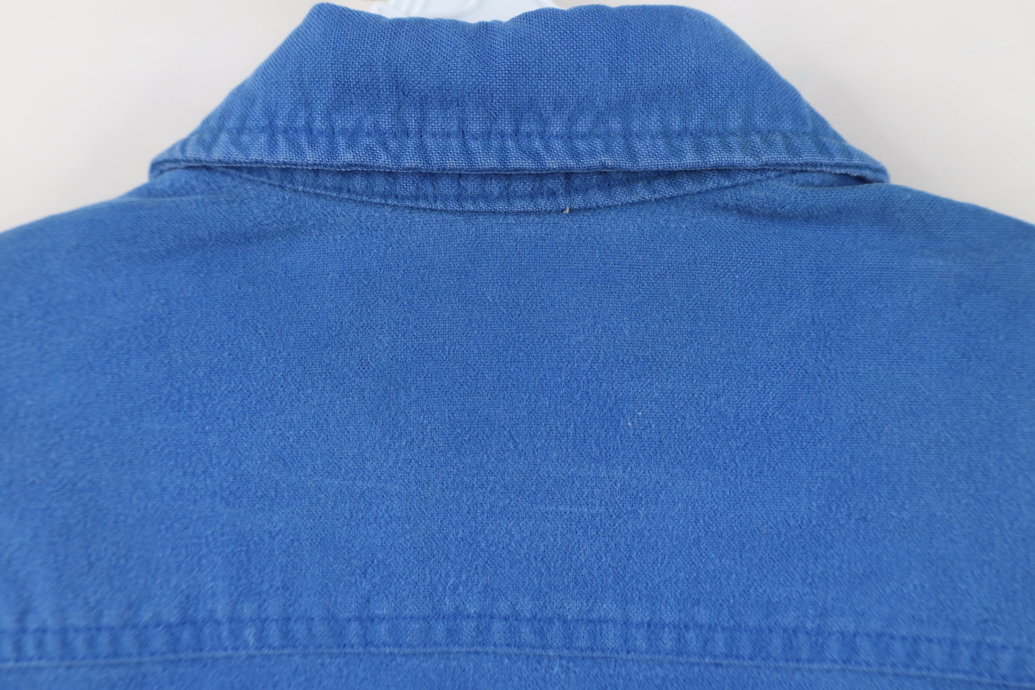 Vintage Vintage 70s Streetwear Cloth Collared Button Shirt Blue Size US L / EU 52-54 / 3 - 11 Thumbnail