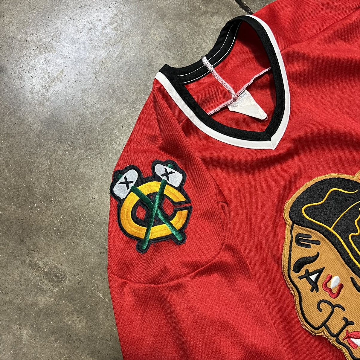 Vintage 80s Chicago Blackhawks NHL Hockey Jersey CCM Patch
