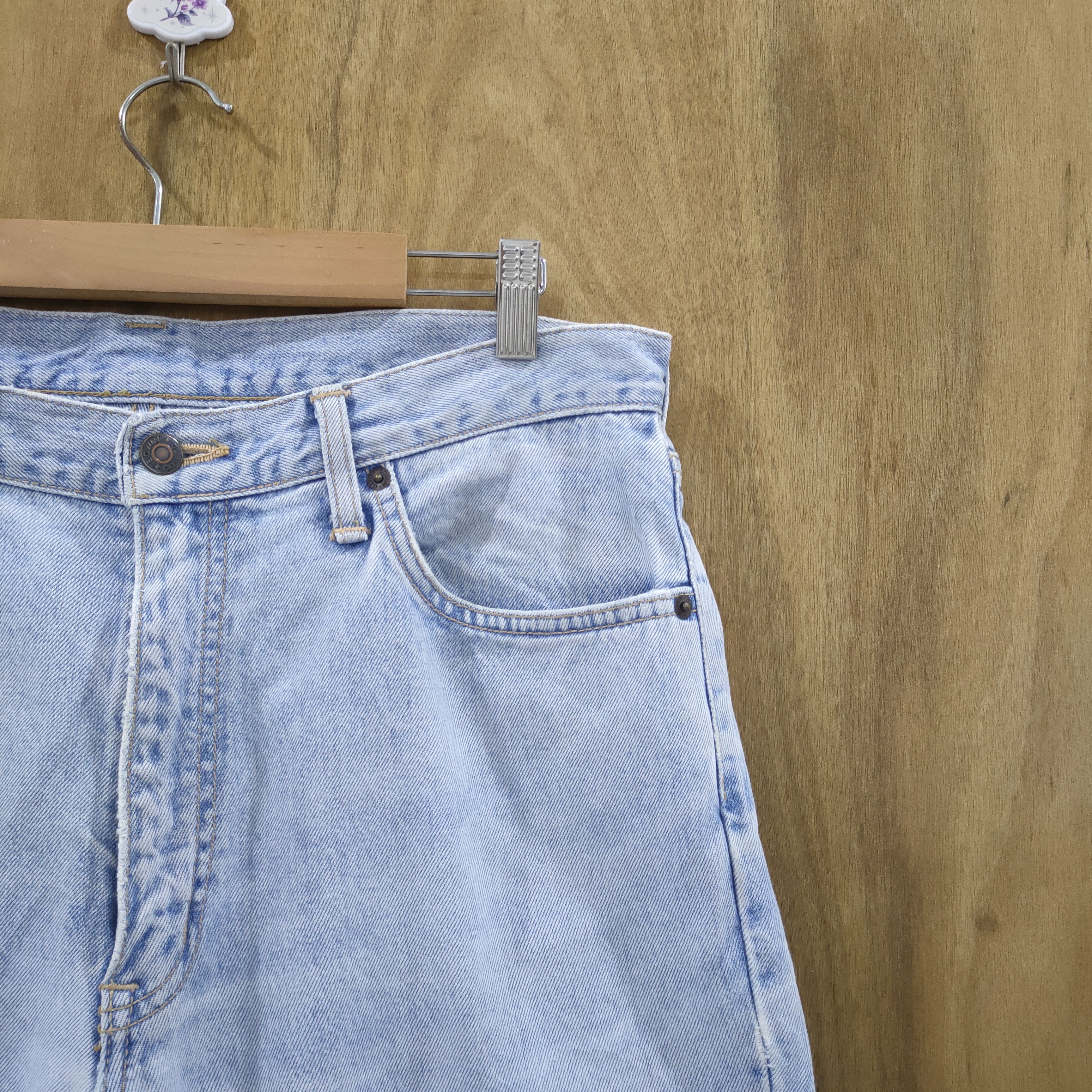 Edwin × StraightFaded × Vintage VINTAGE EDWIN LIGHT BLUE DISTRESSED JEANS DENIM PANTS Size US 34 / EU 50 - 5 Thumbnail
