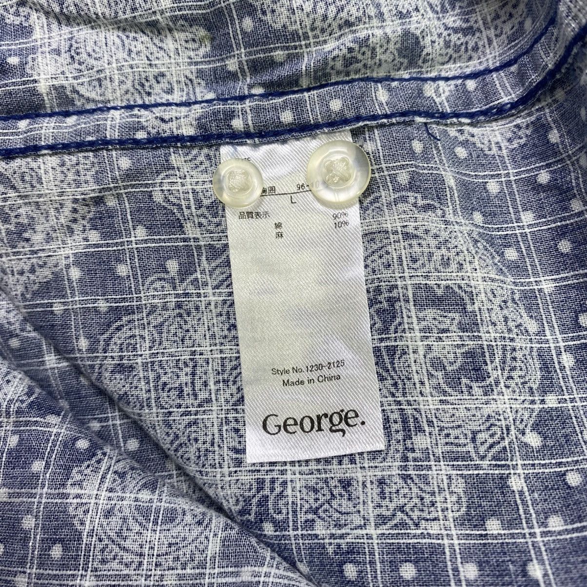 Japanese Brand Vintage Bandana Paisley george button shirt slimfit Size US L / EU 52-54 / 3 - 6 Thumbnail