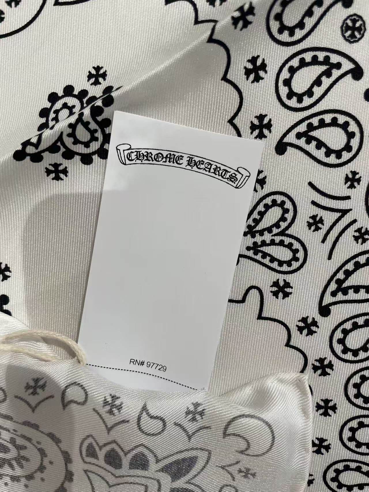 Chrome Hearts Chrome Hearts White Paisley Bandana Silk Scarf Size ONE SIZE - 7 Thumbnail