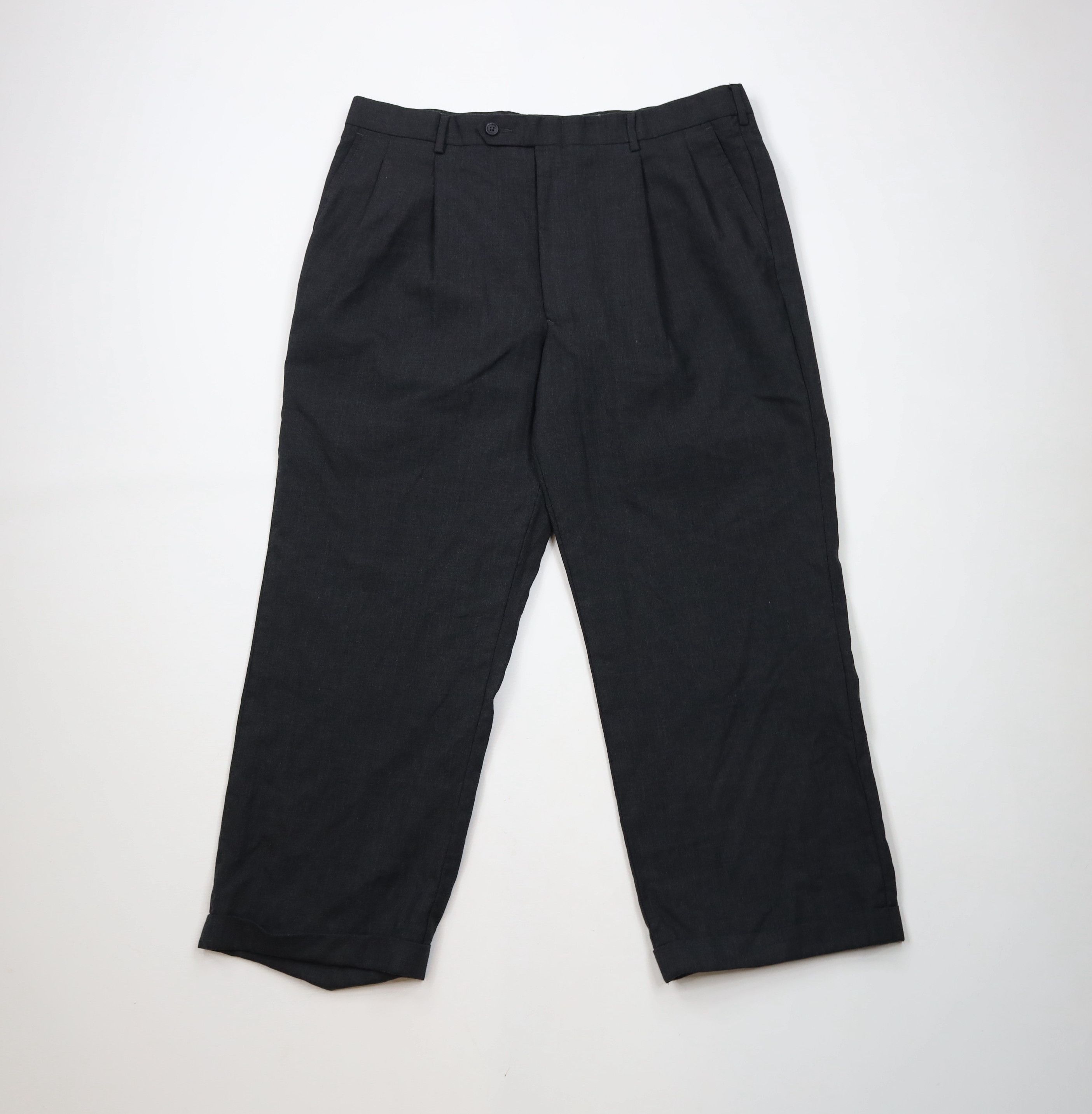 Vintage Vintage 90s Streetwear Pleated Wide Leg Chino Pants Gray Size US 36 / EU 52 - 1 Thumbnail