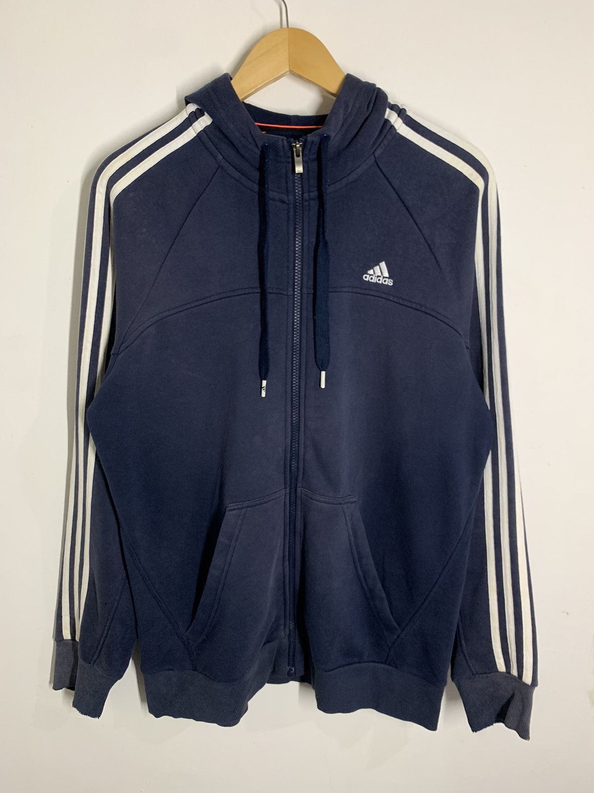 Adidas × Vintage Vtg Y2K Adidas Embroidered Logo Hoodie faded Size US M / EU 48-50 / 2 - 1 Thumbnail