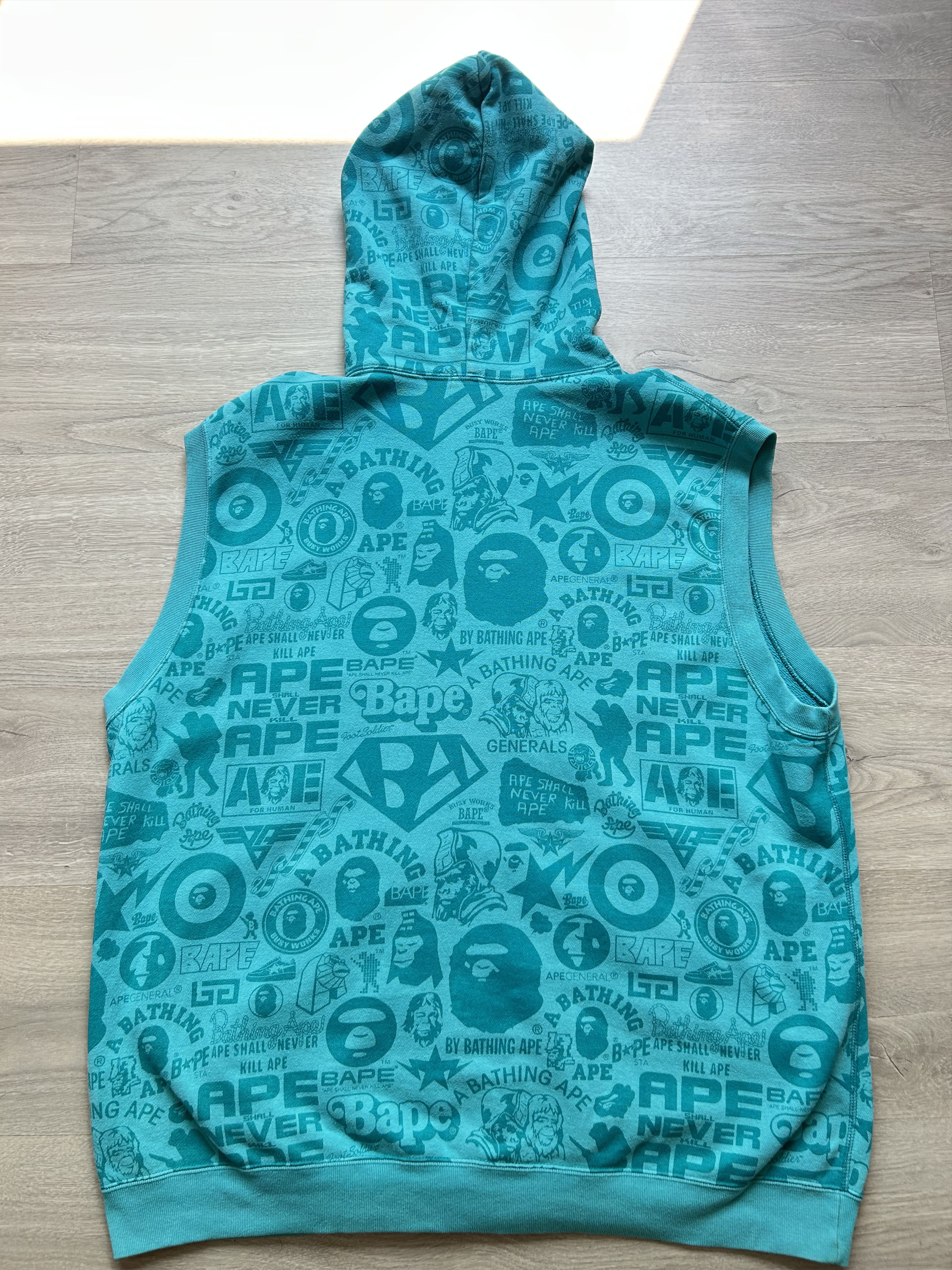 Bape A Bathing Ape Mix logo sleeveless hoodie vest [Size XL] Size US XL / EU 56 / 4 - 6 Thumbnail