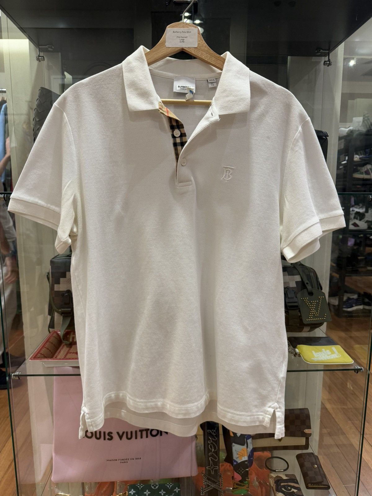 Burberry Burberry White Polo Shirt Size US L / EU 52-54 / 3 - 1 Thumbnail
