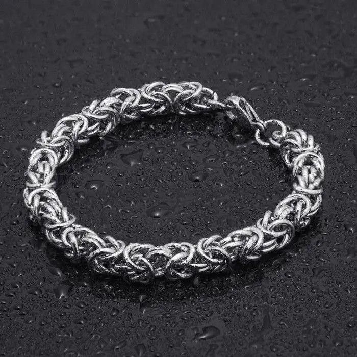 Jewelry Silver Chain Link Bracelet, Woven Silver Bracelet Size ONE SIZE - 1 Thumbnail