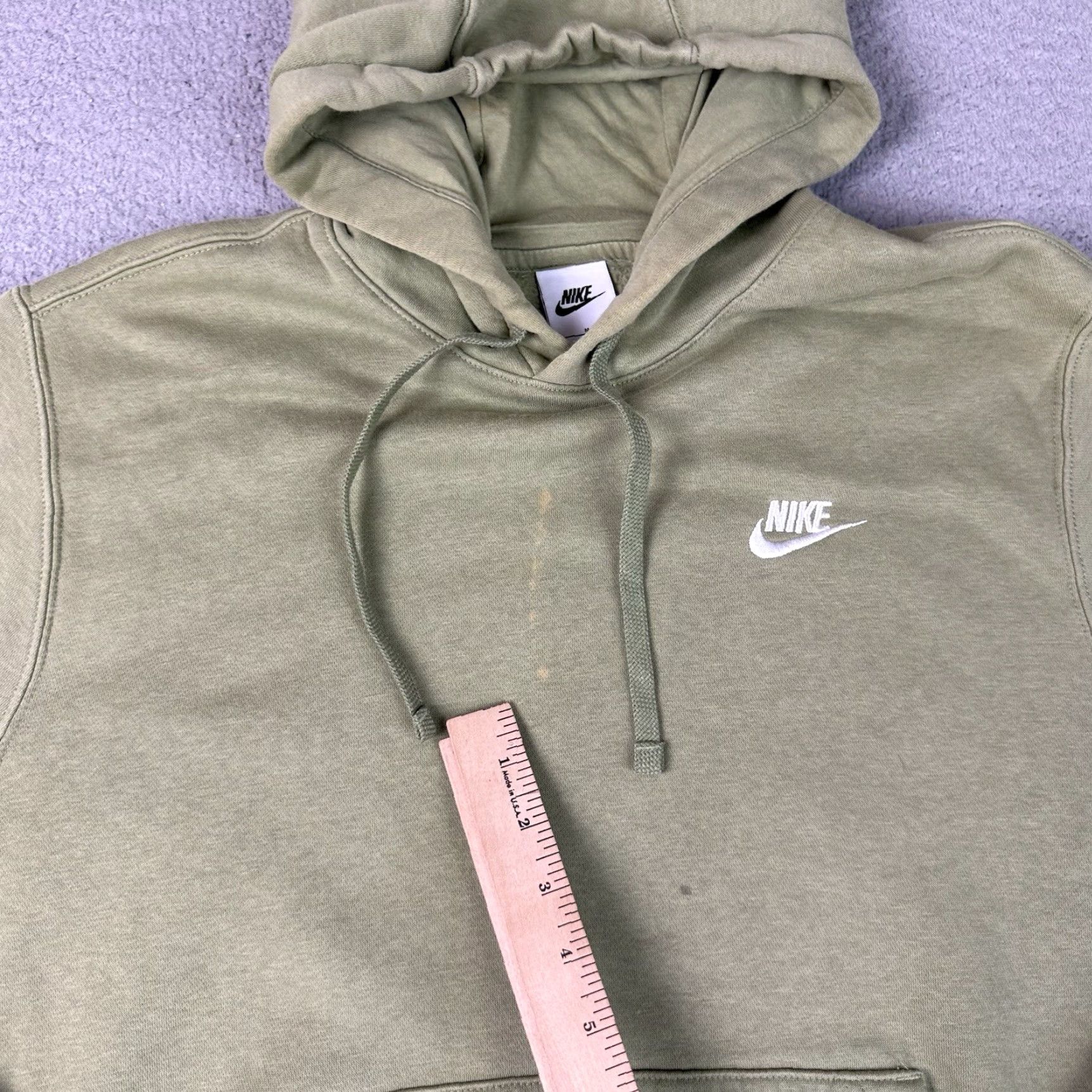 Nike Nike Hoodie Mens M Green Sweatshirt Club Fleece Sportswear Distressed Rare Embroidered Logo Full Zip Hooded Pockets 90s Grunge Vintage? Size US M / EU 48-50 / 2 - 7 Thumbnail