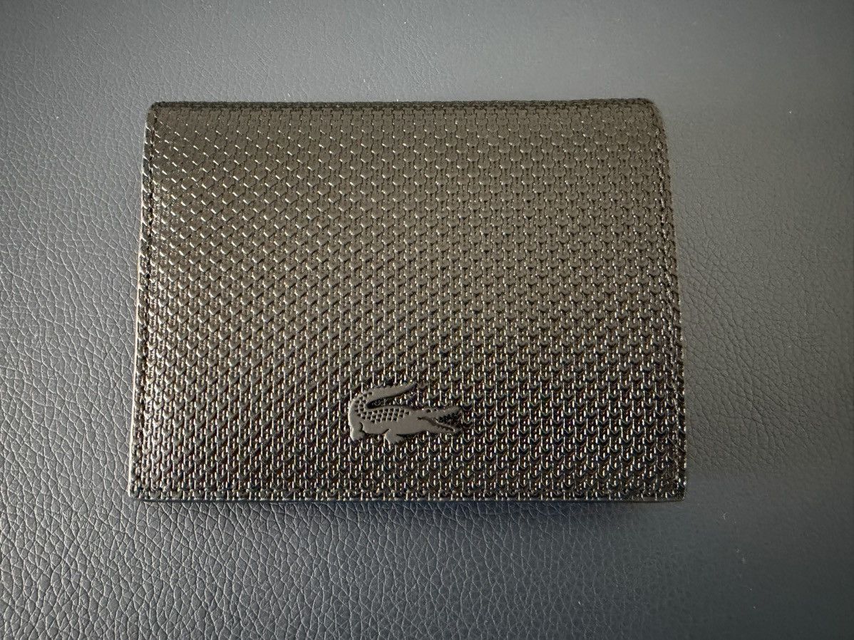 Lacoste Lacoste Black Textured Leather Bifold Wallet Coin Pocket NWT Size ONE SIZE - 3 Thumbnail