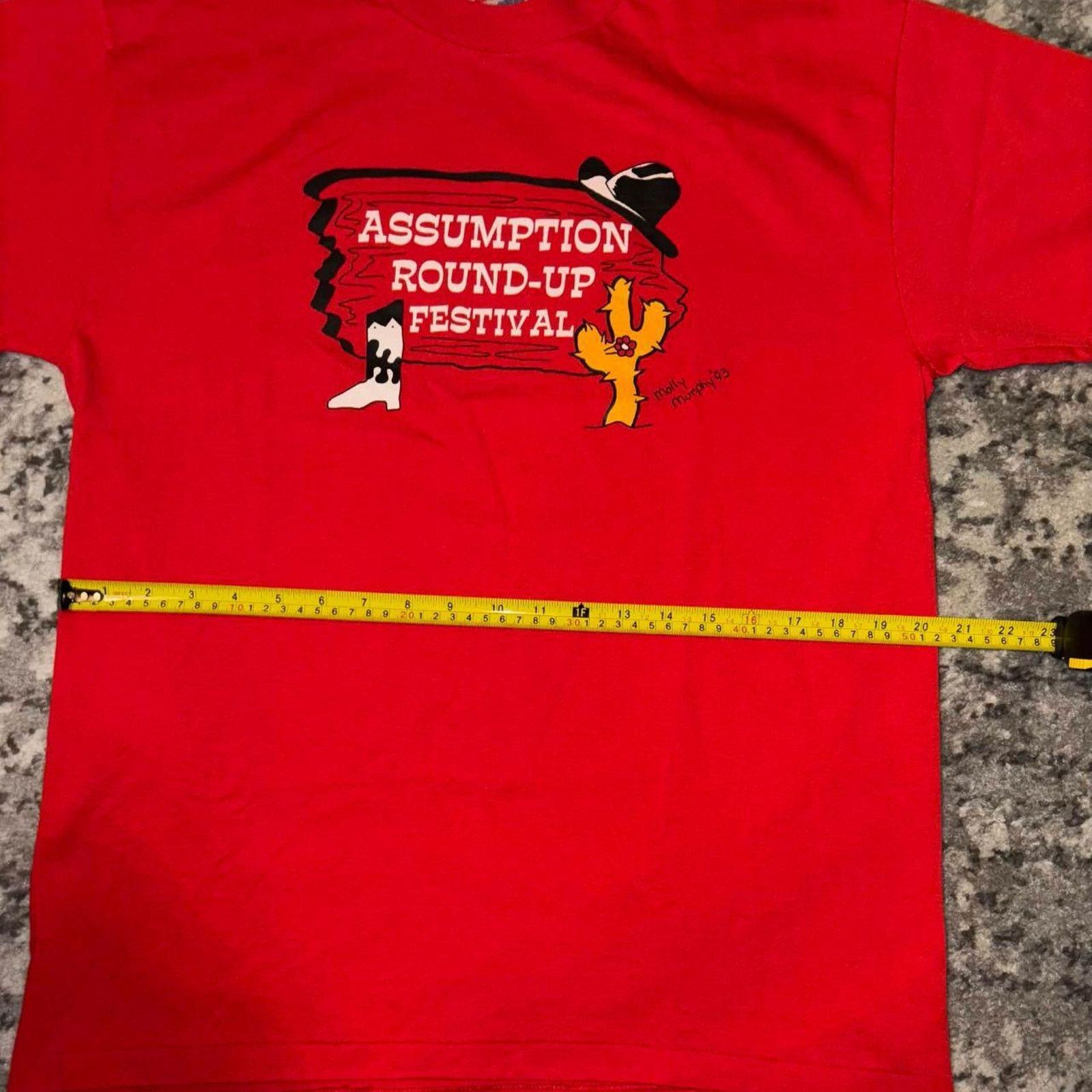 Vintage Vintage 80s / 90s Assumption Round Up Festival Tee Size US L / EU 52-54 / 3 - 6 Thumbnail
