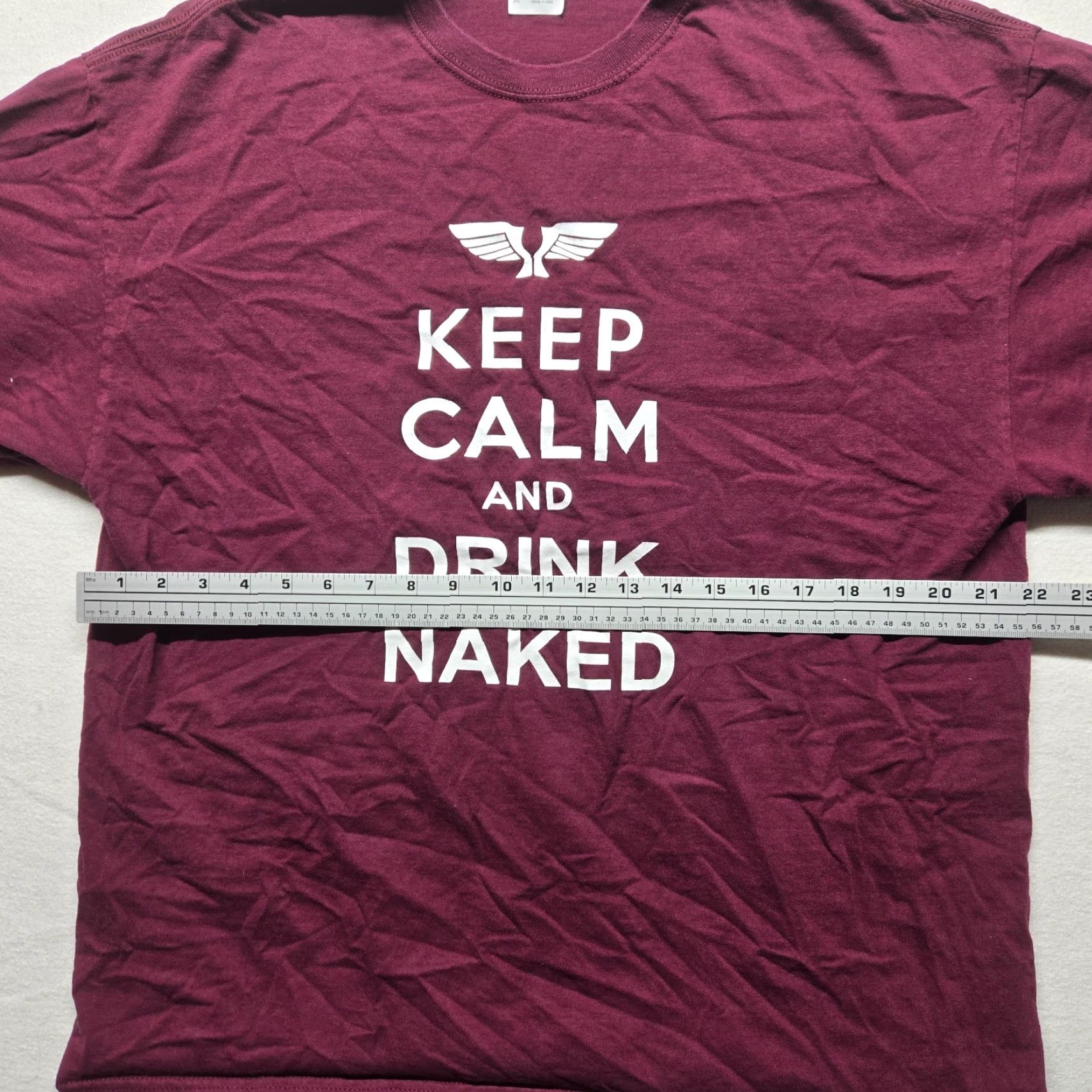 Gildan Gildan Shirt Mens Keep Calm And Drink Naked Red XL Short Sleeve Tee, Graphic Print, Crew Neck, Cotton Size US XL / EU 56 / 4 - 4 Thumbnail
