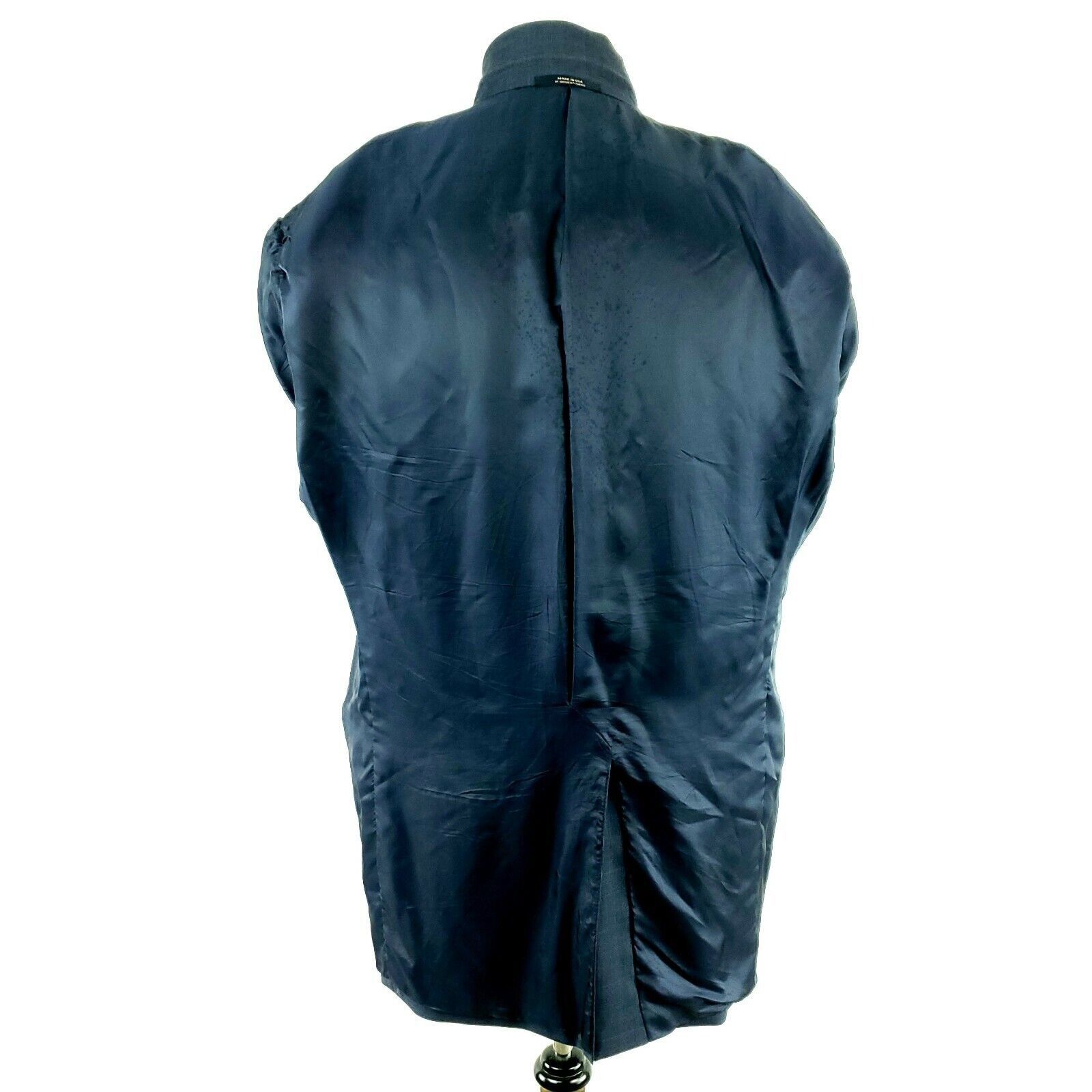 Hart Schaffner Marx Hart Schaffner Marx 42L 2 Button Glen Check Blue Wool Blazer Size 42L - 11 Thumbnail