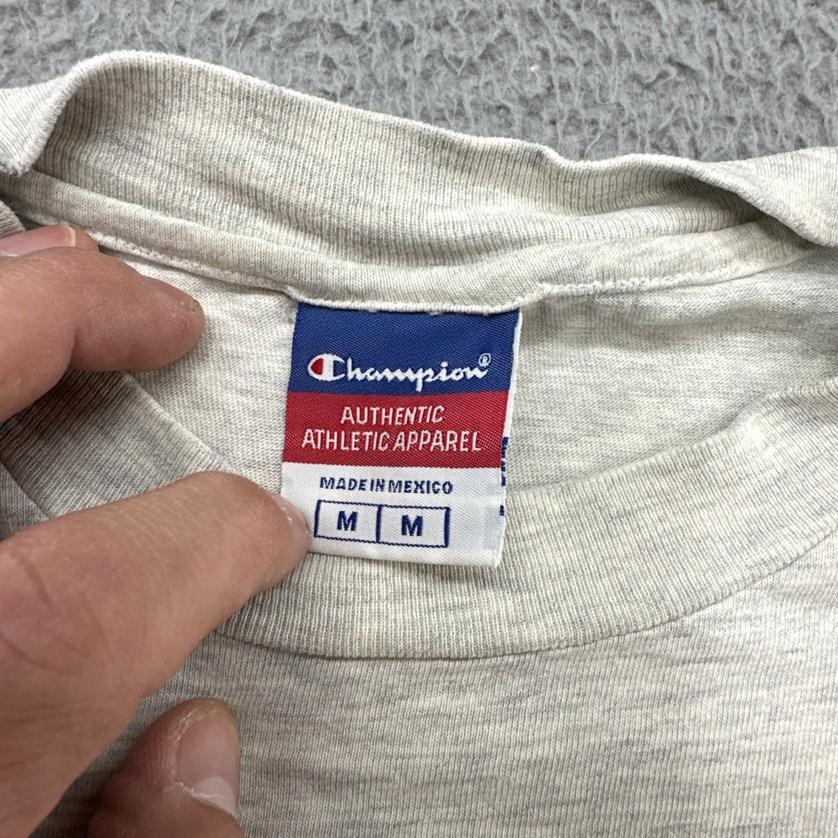Champion VINTAGE Champion US Olympic Training Center Do Not Remove Chula Vista Long Sleeve Graphic Print Crew Neck Cotton Knit Gray M Men 90s Sports USA Shirt Size US M / EU 48-50 / 2 - 6 Thumbnail