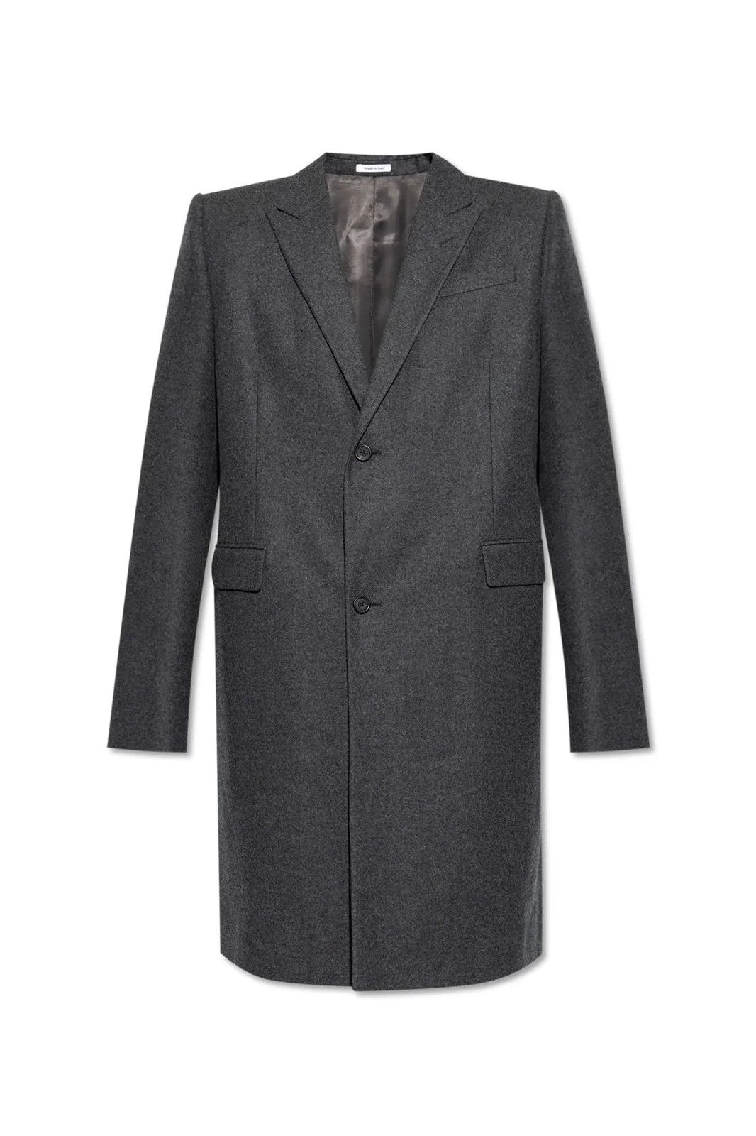 Alexander McQueen o1w1db100925 Stacked Shoulder Overcoat in Black Size 54R - 1 Thumbnail