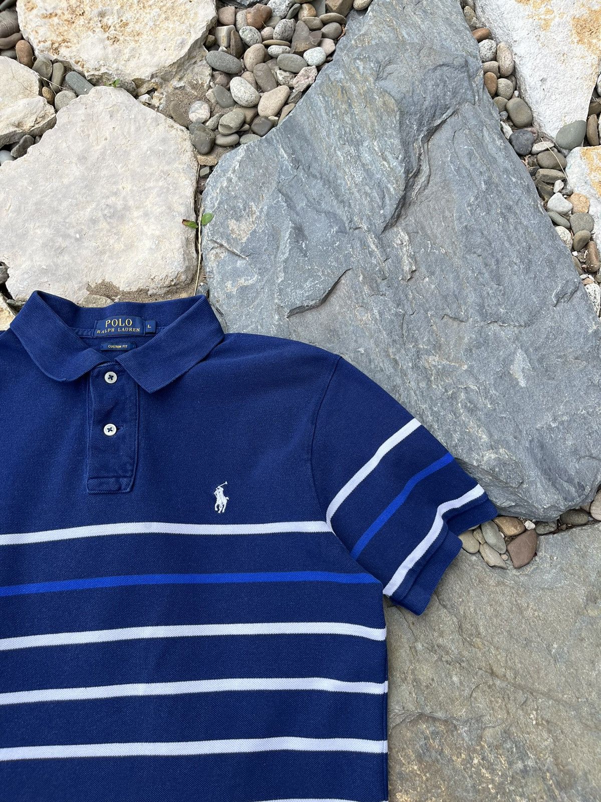 Polo Ralph Lauren × Ralph Lauren Polo Ralph Lauren striped tee t-shirt y2k chest small pony Size US L / EU 52-54 / 3 - 3 Thumbnail