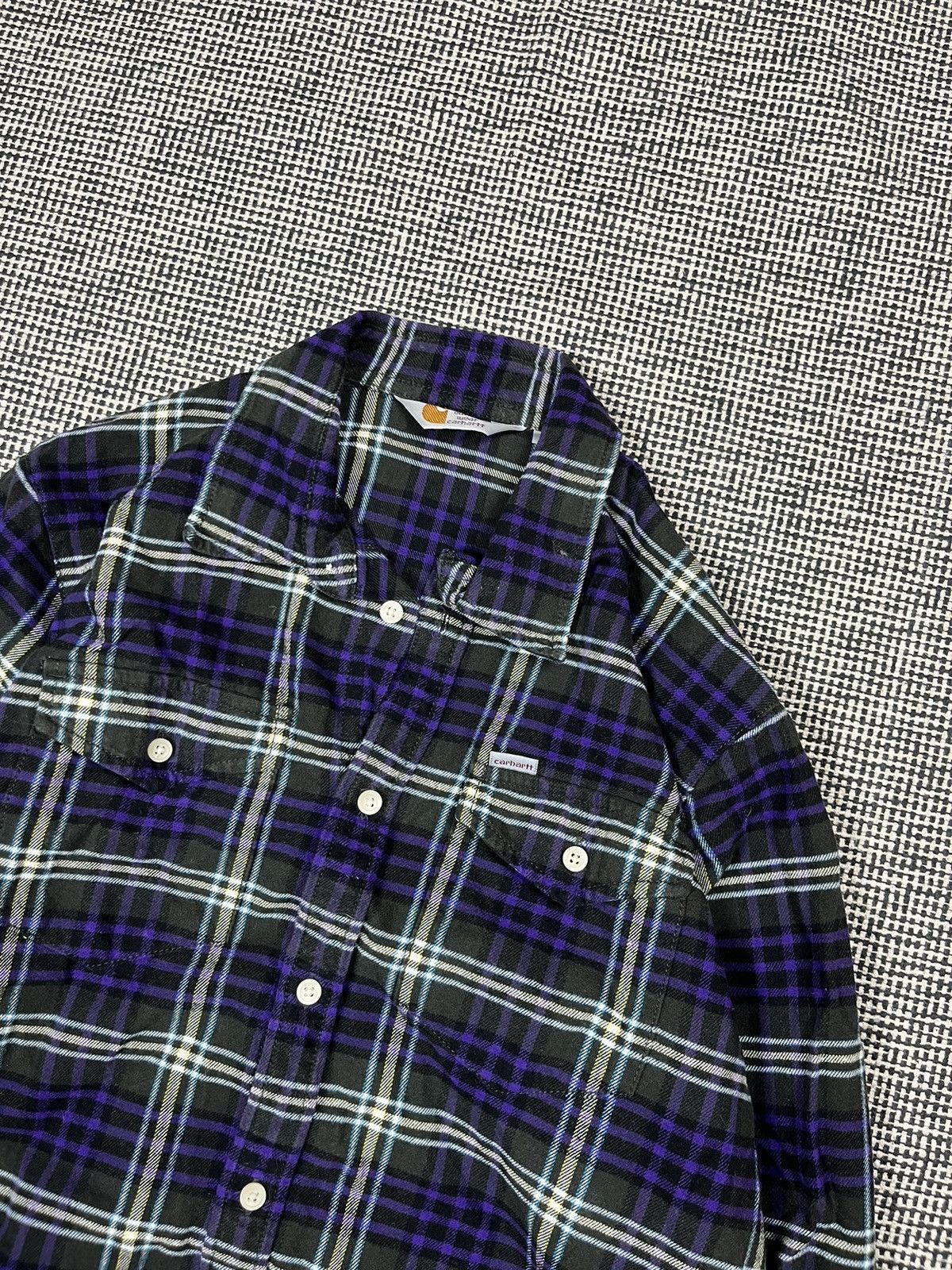 Other Carhartt checkered flannel shirt workwear purple Size US M / EU 48-50 / 2 - 1 Thumbnail