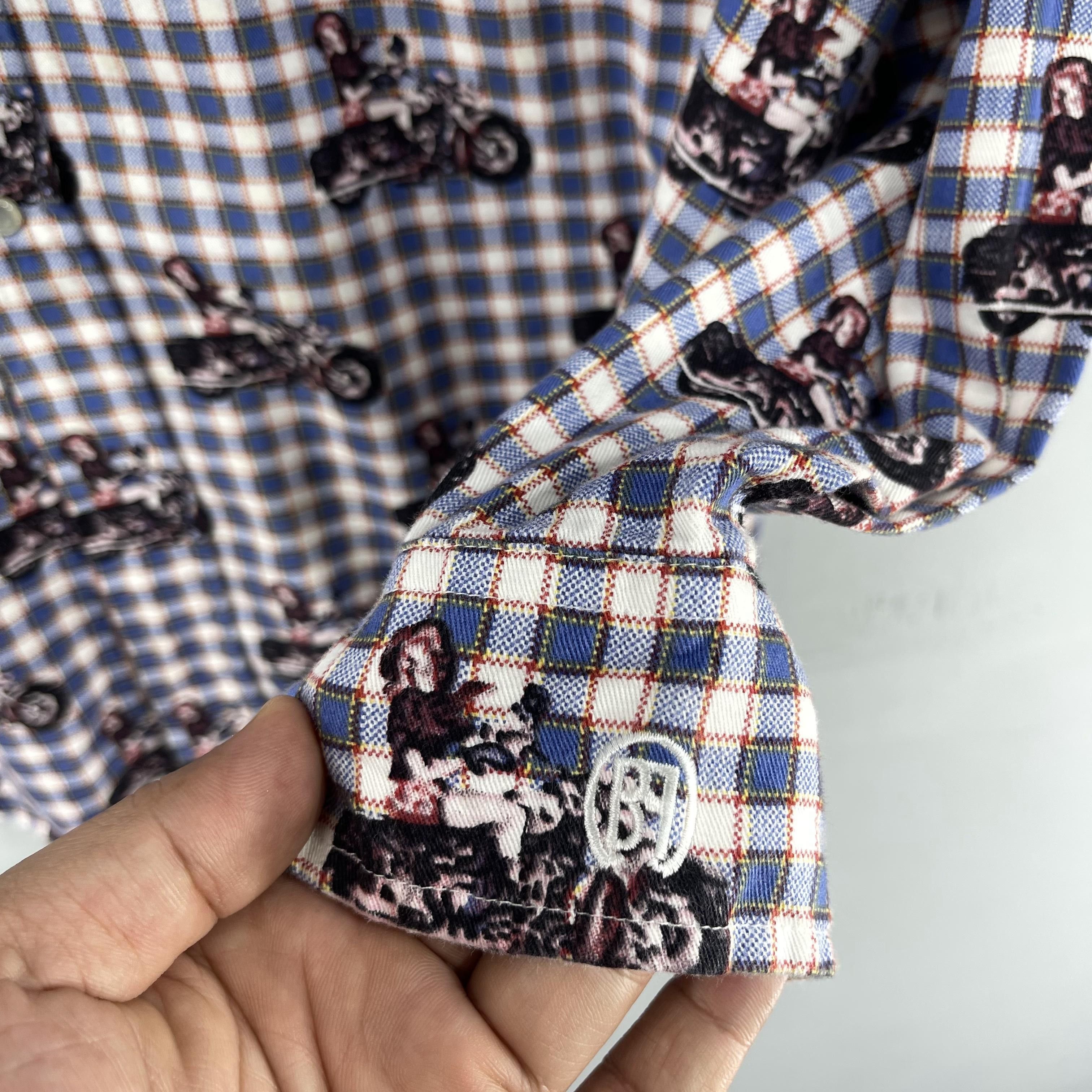 Harley Davidson × Route 66 Vintage Hawaiian Classic Motorcycle Rockabilly Shirt Size US XL / EU 56 / 4 - 6 Thumbnail