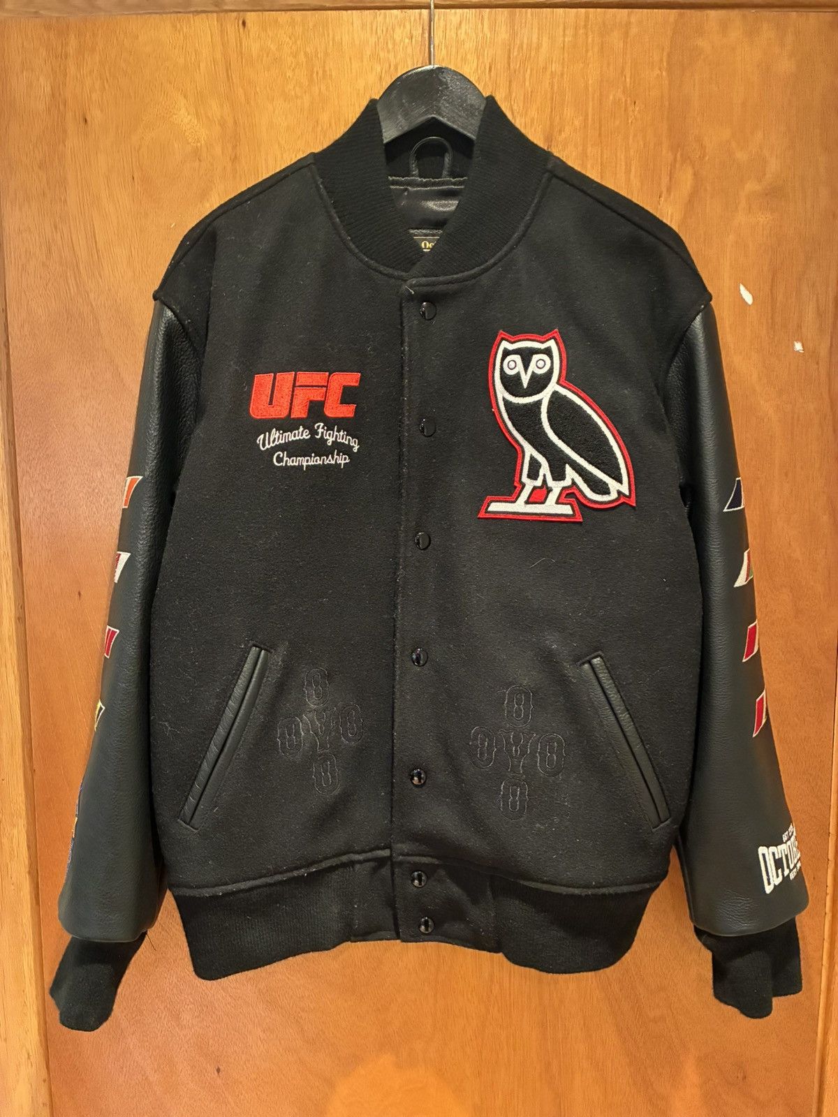 October's Very Own Iceman Drake x UFC Championship Varsity Leather Jacket Size US S / EU 44-46 / 1 - 1 Thumbnail