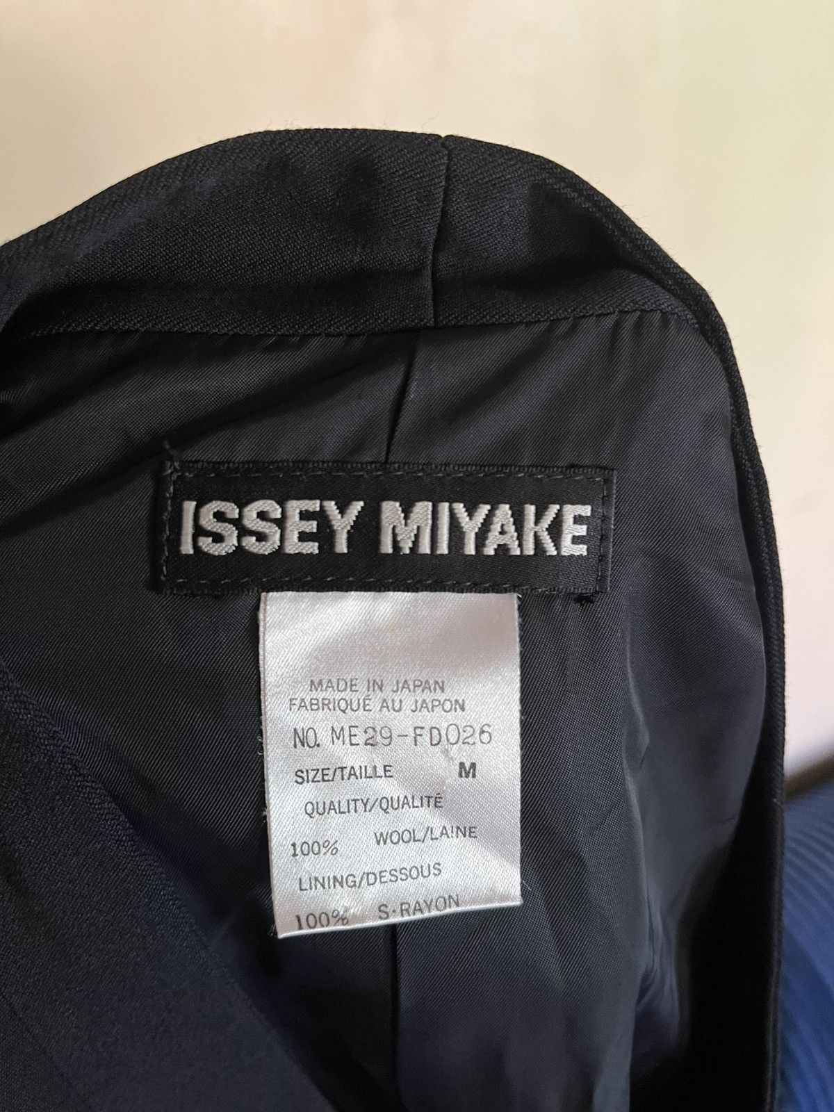 Issey Miyake 90s ISSEY MIYAKE - NO COLLAR KIMONO TYPE WOOL BLAZER Size 40R - 7 Thumbnail