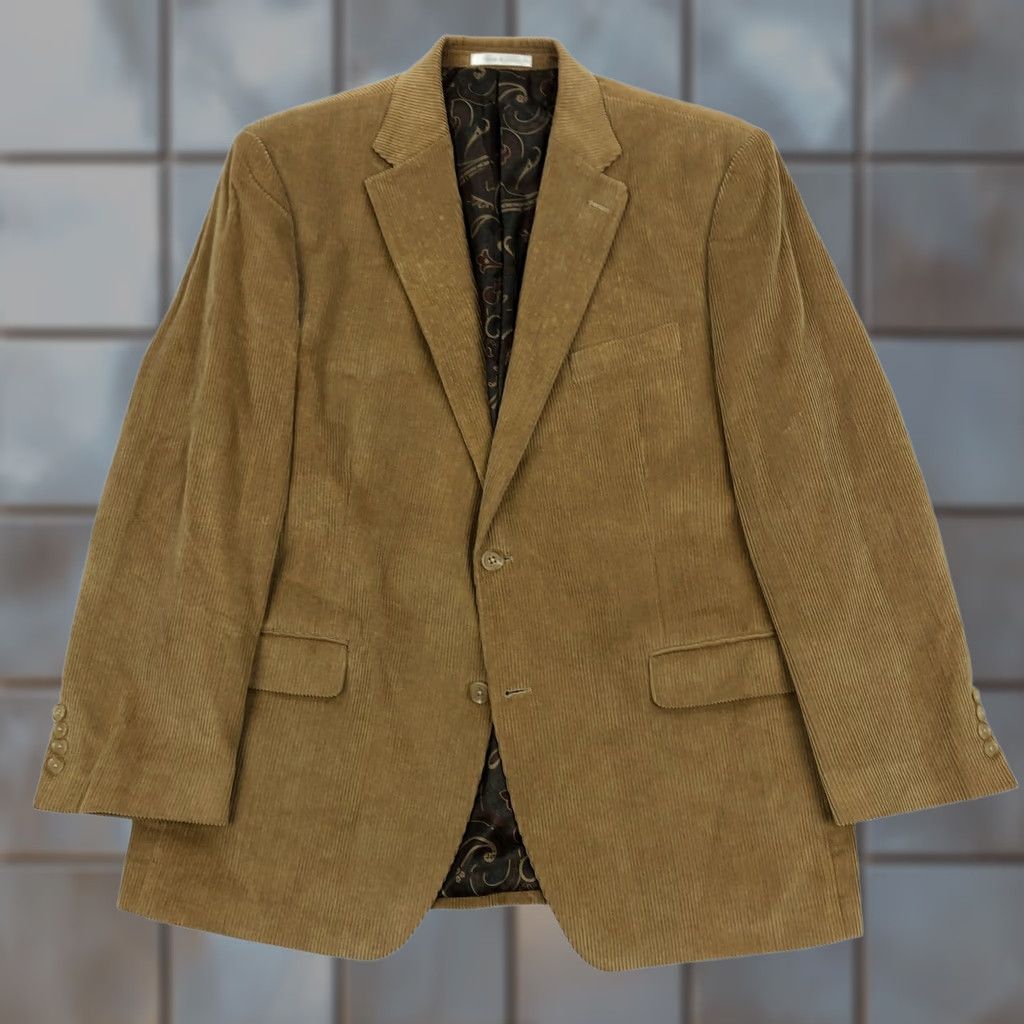 Ralph Lauren Lauren Ralph Lauren Men's Blazer Corduroy Two Button Tan 44R Jacket Coat notched lapel"} Size 44R - 1 Thumbnail