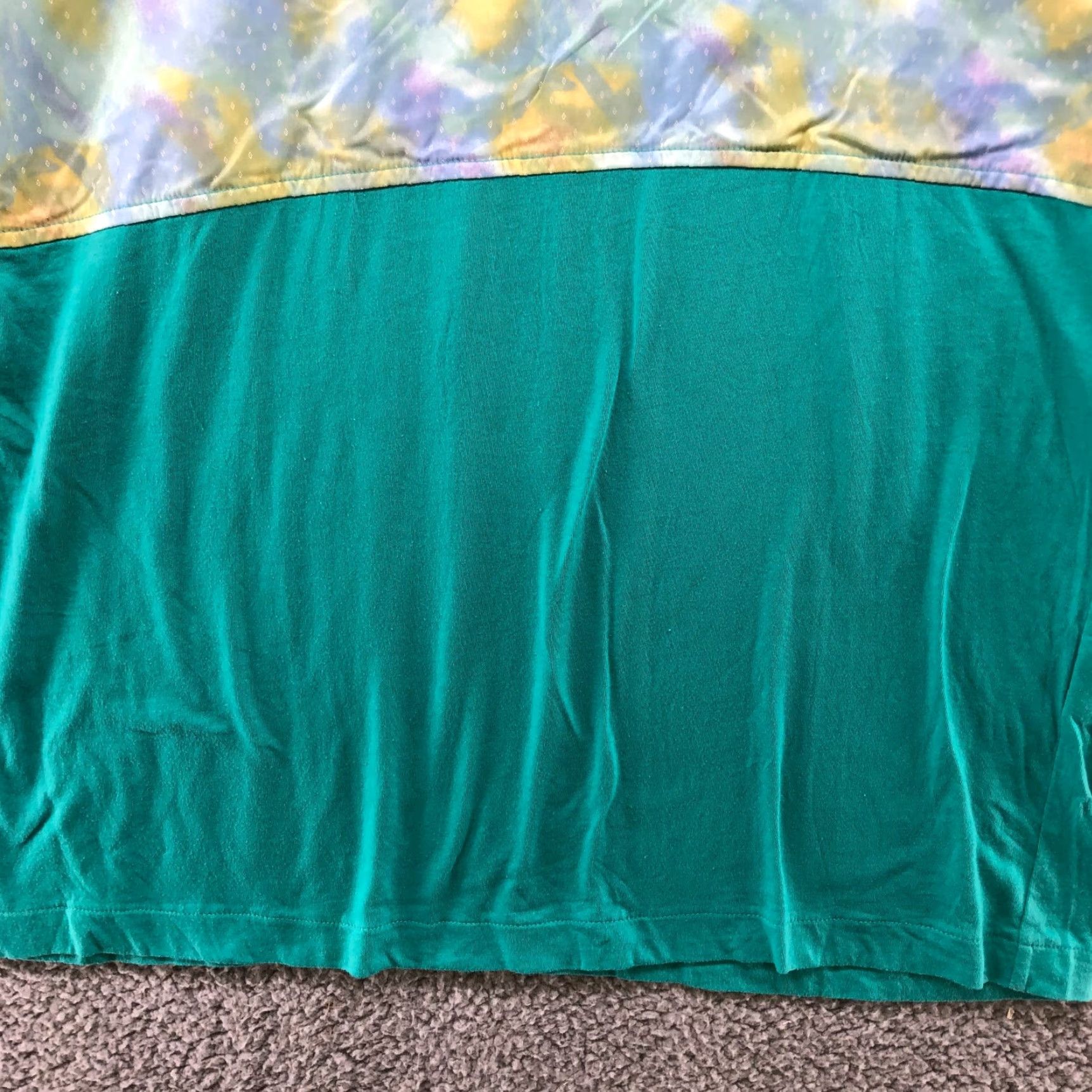 Altea Vintage T Shirt Womens L/XL 90s Short Sleeve Crewneck Teal Tie Dye Print Cotton Blue Hipster Retro Art Women Size M / US 6-8 / IT 42-44 - 3 Thumbnail