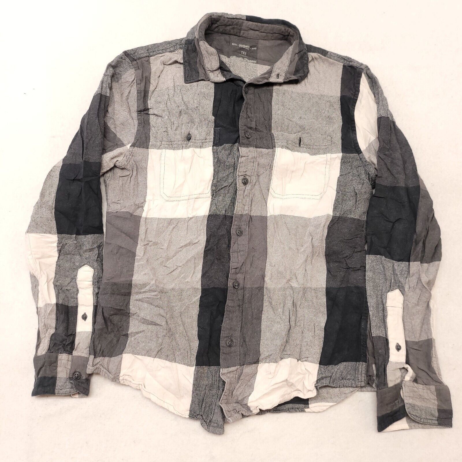 Urban Pipeline Urban Pipeline Gingham Flannel Shirt Mens Size Medium M Gray Size US M / EU 48-50 / 2 - 2 Thumbnail