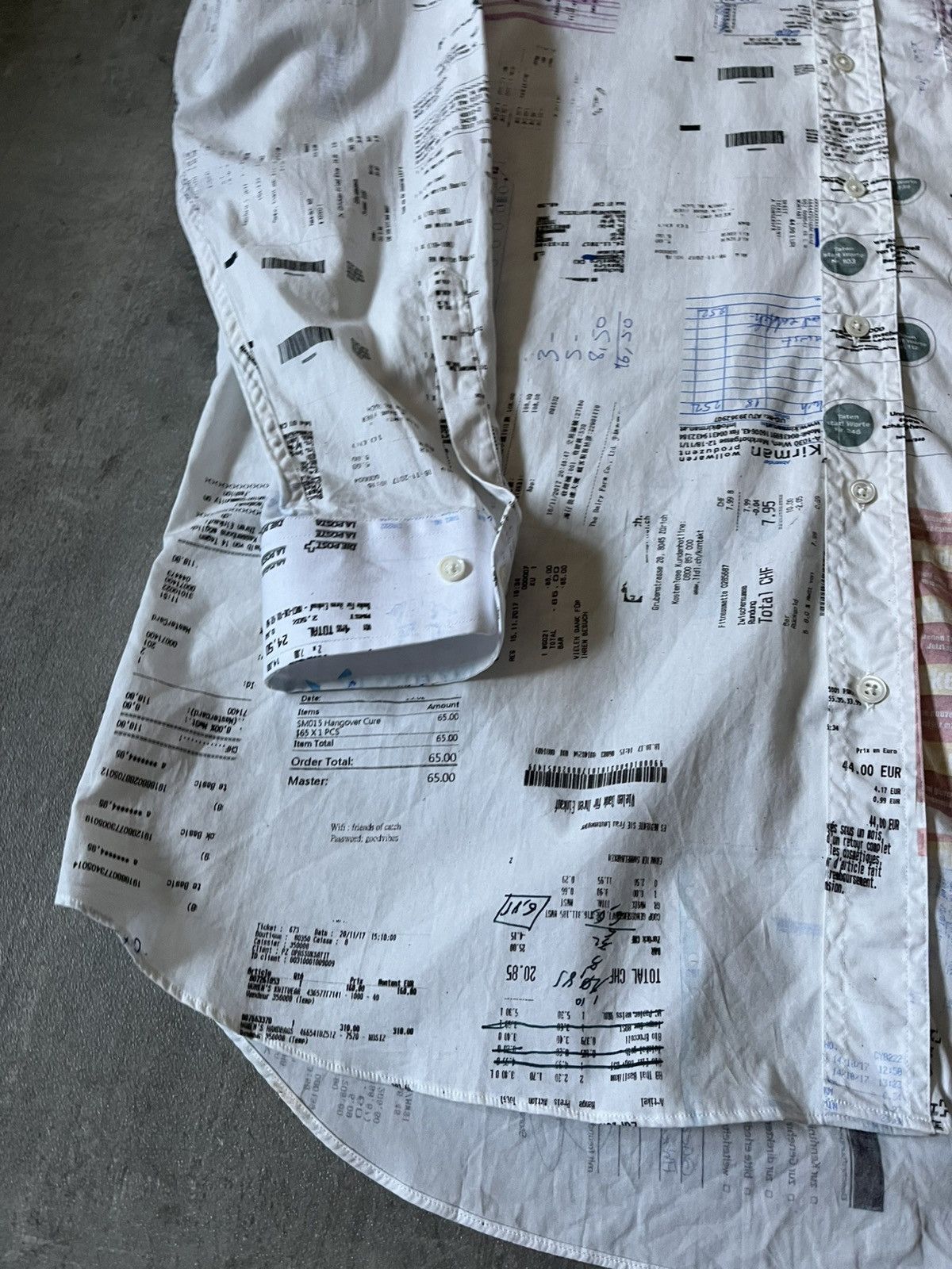 Vetements Vetements Hiver 2019 Receipt white button up shirt Size US M / EU 48-50 / 2 - 3 Thumbnail
