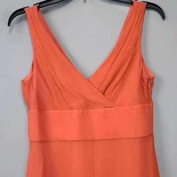 J.Crew J. Crew A Line Dress Womens Petite 8 Orange 100% Silk Sleeveless Fairy Size M / US 6-8 / IT 42-44 - 3 Thumbnail