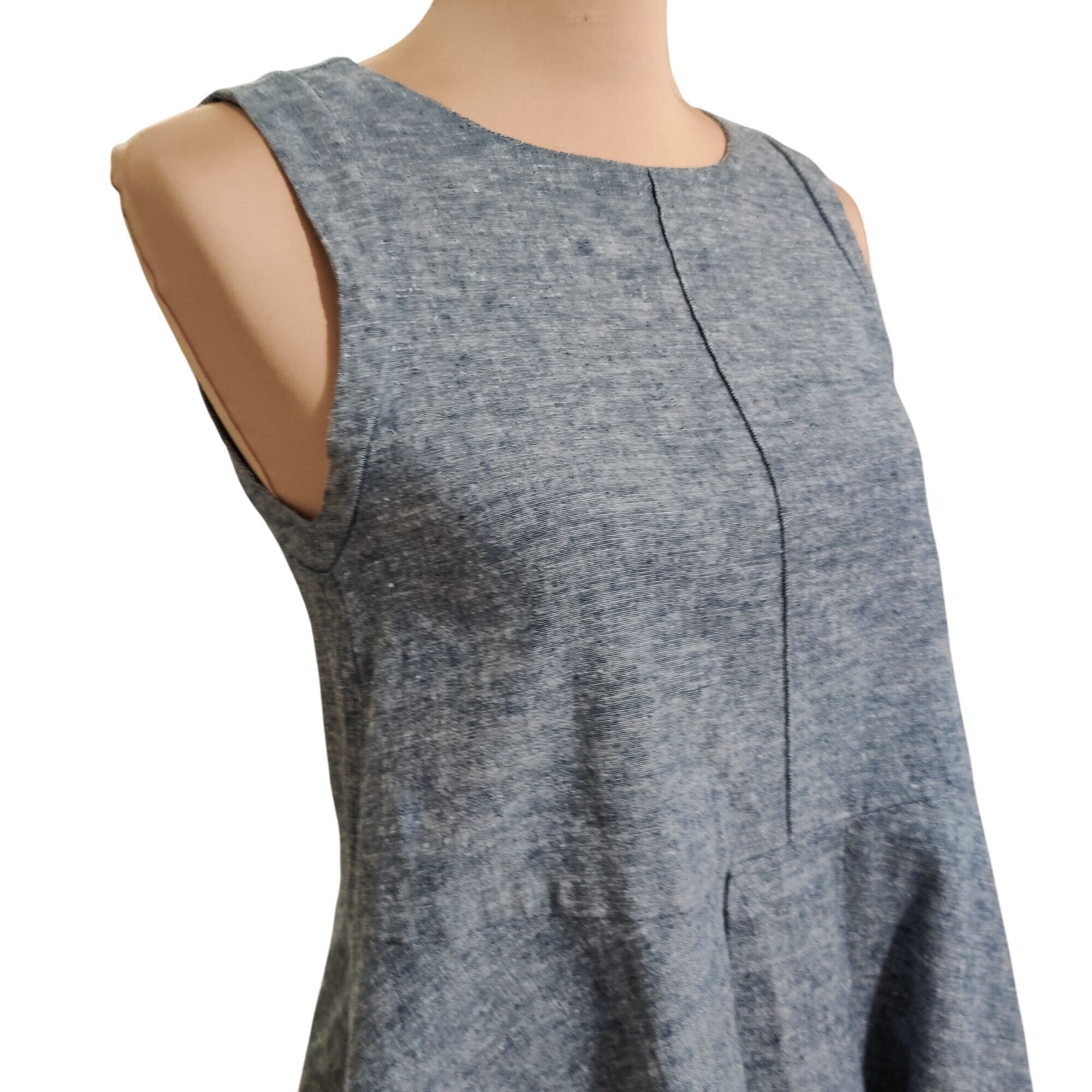 Other Sam & Lavi M Chambray Blue Cotton Linen Peplum Tank Top Tail Size M / US 6-8 / IT 42-44 - 2 Thumbnail