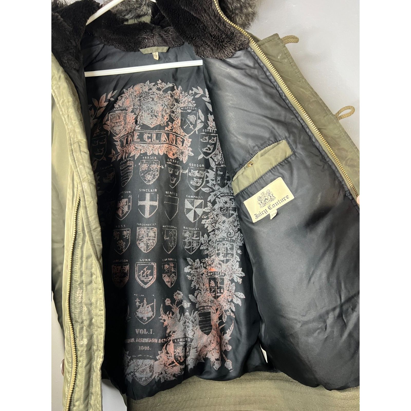 Juicy Couture Vintage Y2K Faux Fur Juicy Couture Green Military Flight Dow Size XL / US 12-14 / IT 48-50 - 3 Thumbnail