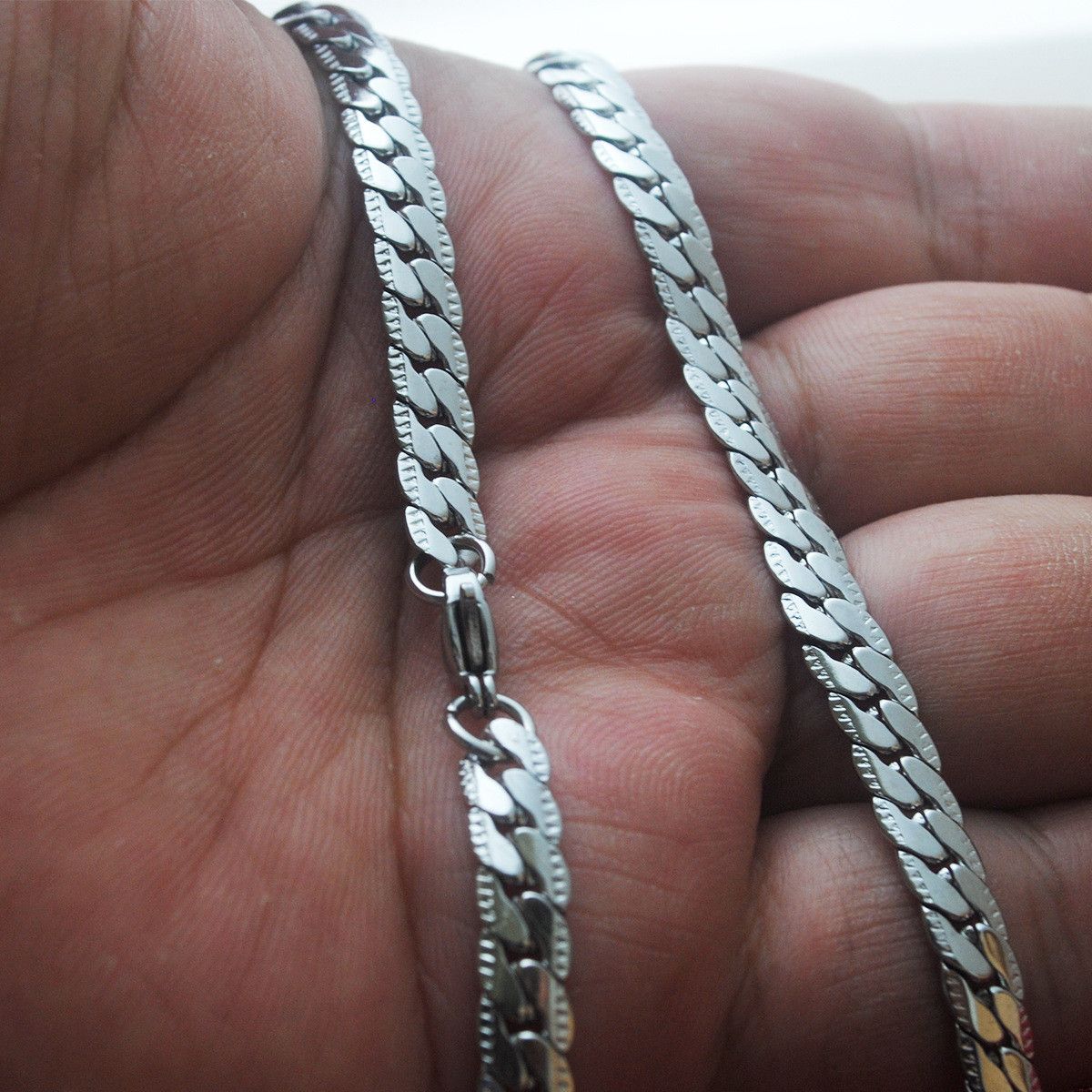 Jewelry Waves Titanium Steel Chain Necklace Size ONE SIZE - 2 Thumbnail
