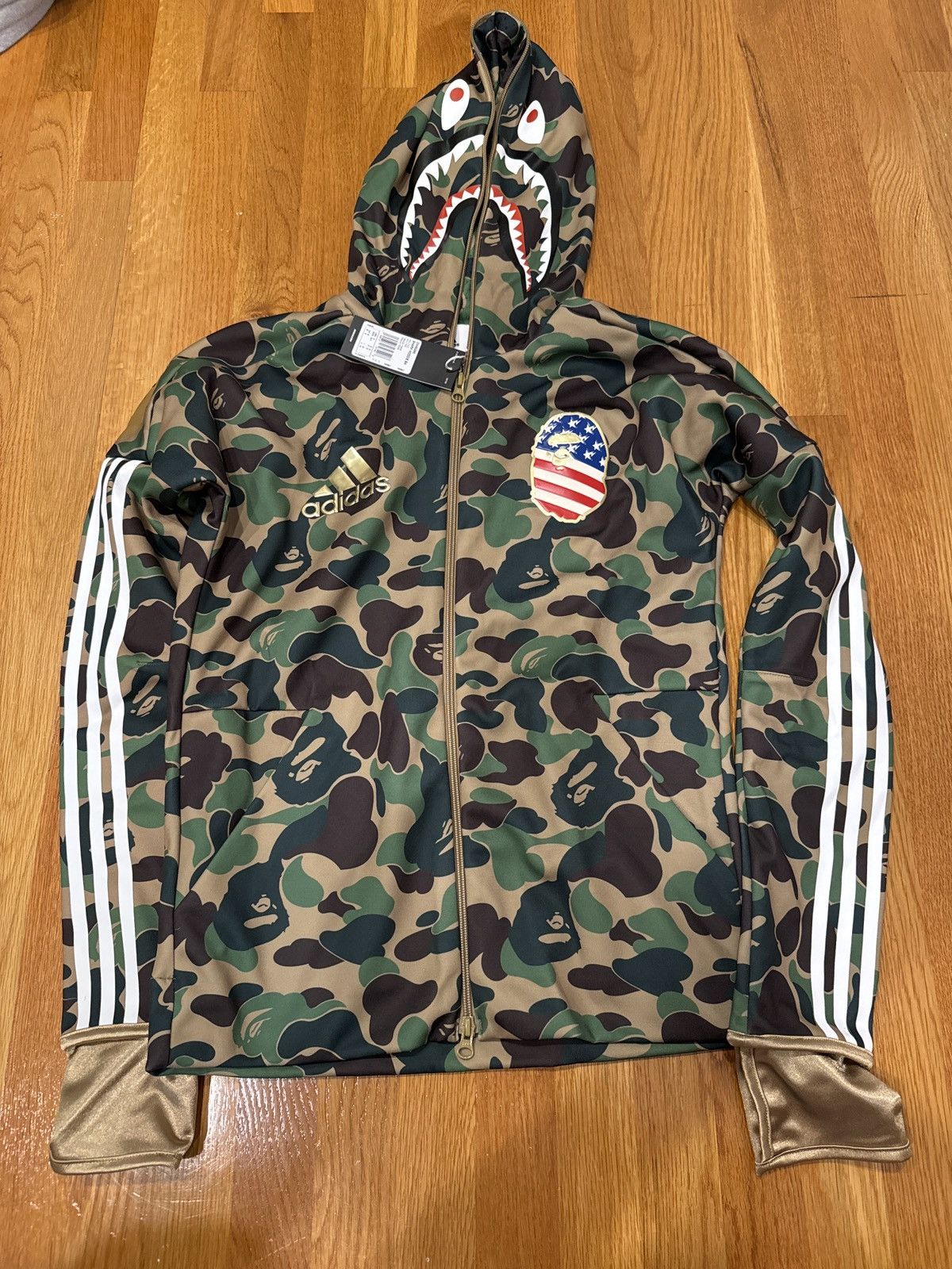 Adidas consortium shark hoodie x bape on sale