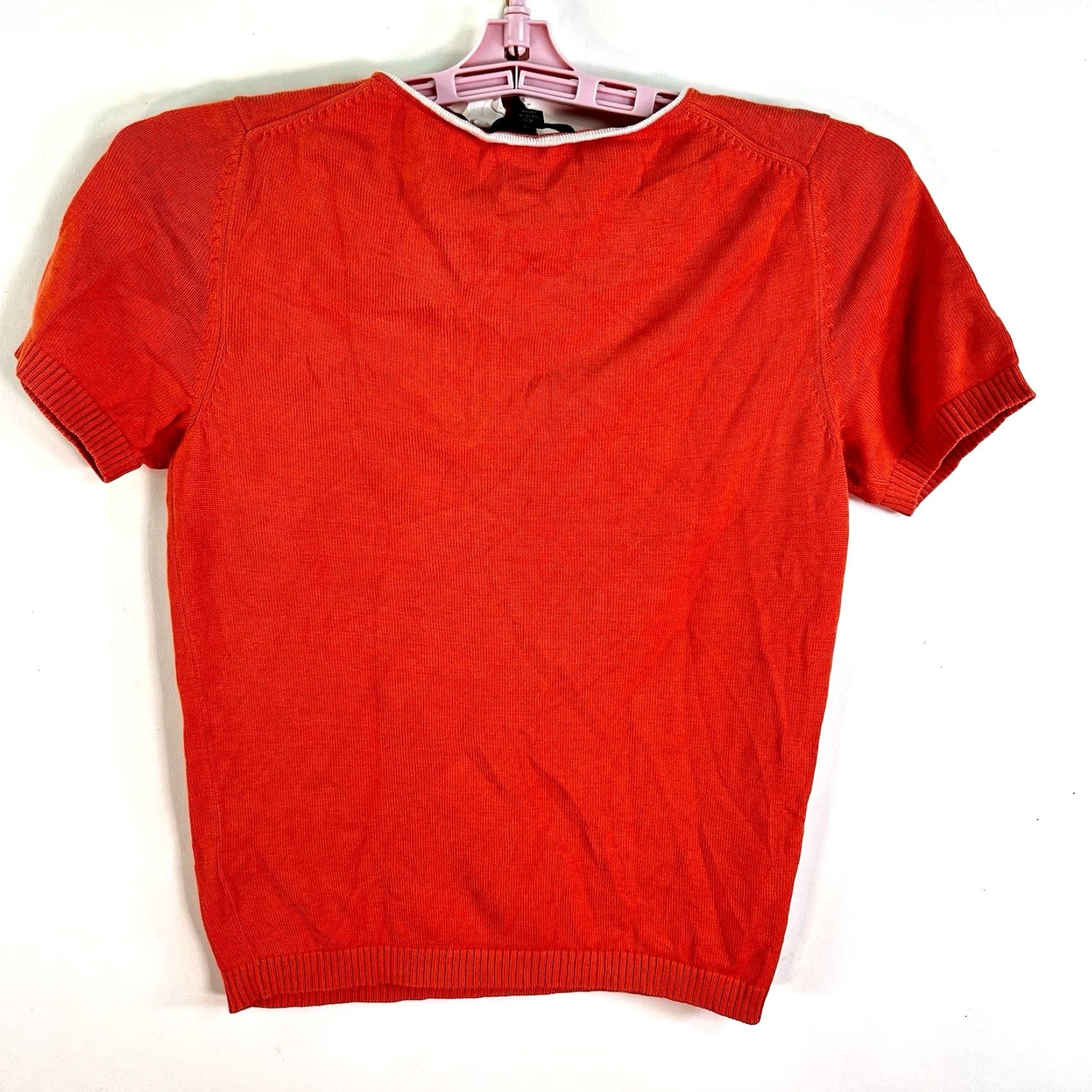 Brooks Brothers Brooks Brothers Silk Blend Knit Short Sleeve Sweater Womens XS Peach Pullover Size XS / US 0-2 / IT 36-38 - 4 Thumbnail