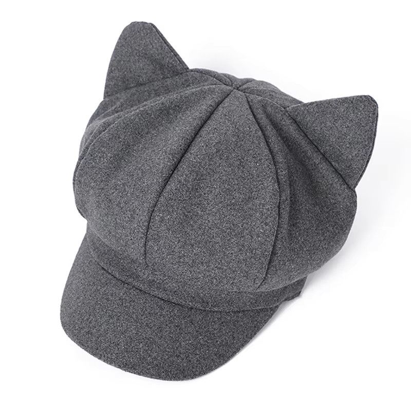 Other Solid Plain Octagonal Cap Casual Wool Winter Beret Size ONE SIZE - 1 Thumbnail