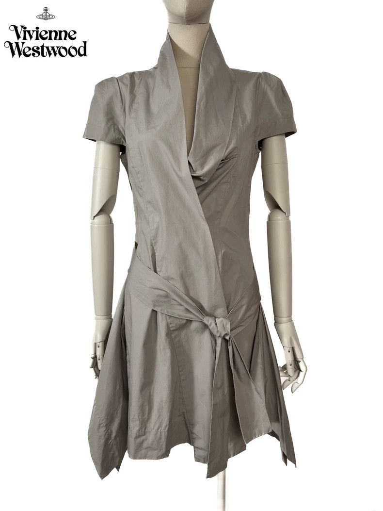 Vivienne Westwood Vivienne Westwood Gray Asymmetric Dress Size US 34 / EU 50 - 1 Thumbnail