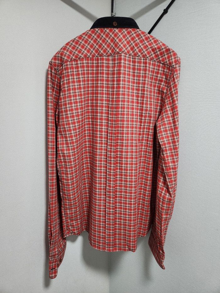 Golden Goose GOLDEN GOOSE 코듀로이카라 레드 체크셔츠 Size S / US 4 / IT 40 - 6 Thumbnail